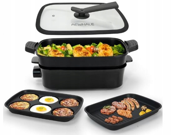 Skládací elektrický gril Aewhale Elektrický Gril černý 1500 W
