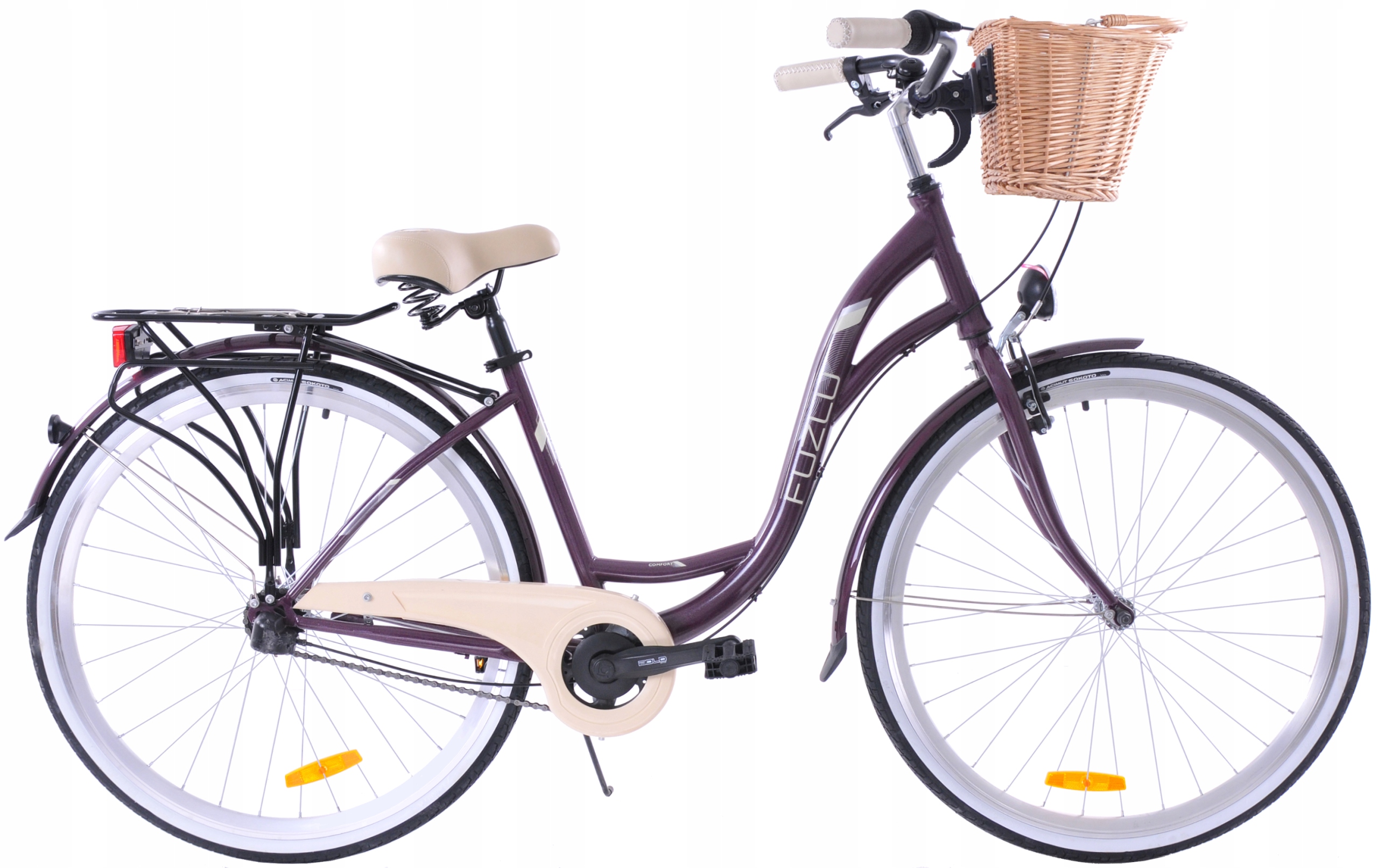 ROWER MIEJSKI 28 DAMSKI DAMKA FUZLU NEVADA 3S KOSZ FUZ500FIOL