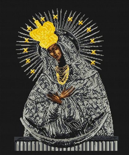 Výšivka Kanva s potiskem Matka Boží Ostrobramská