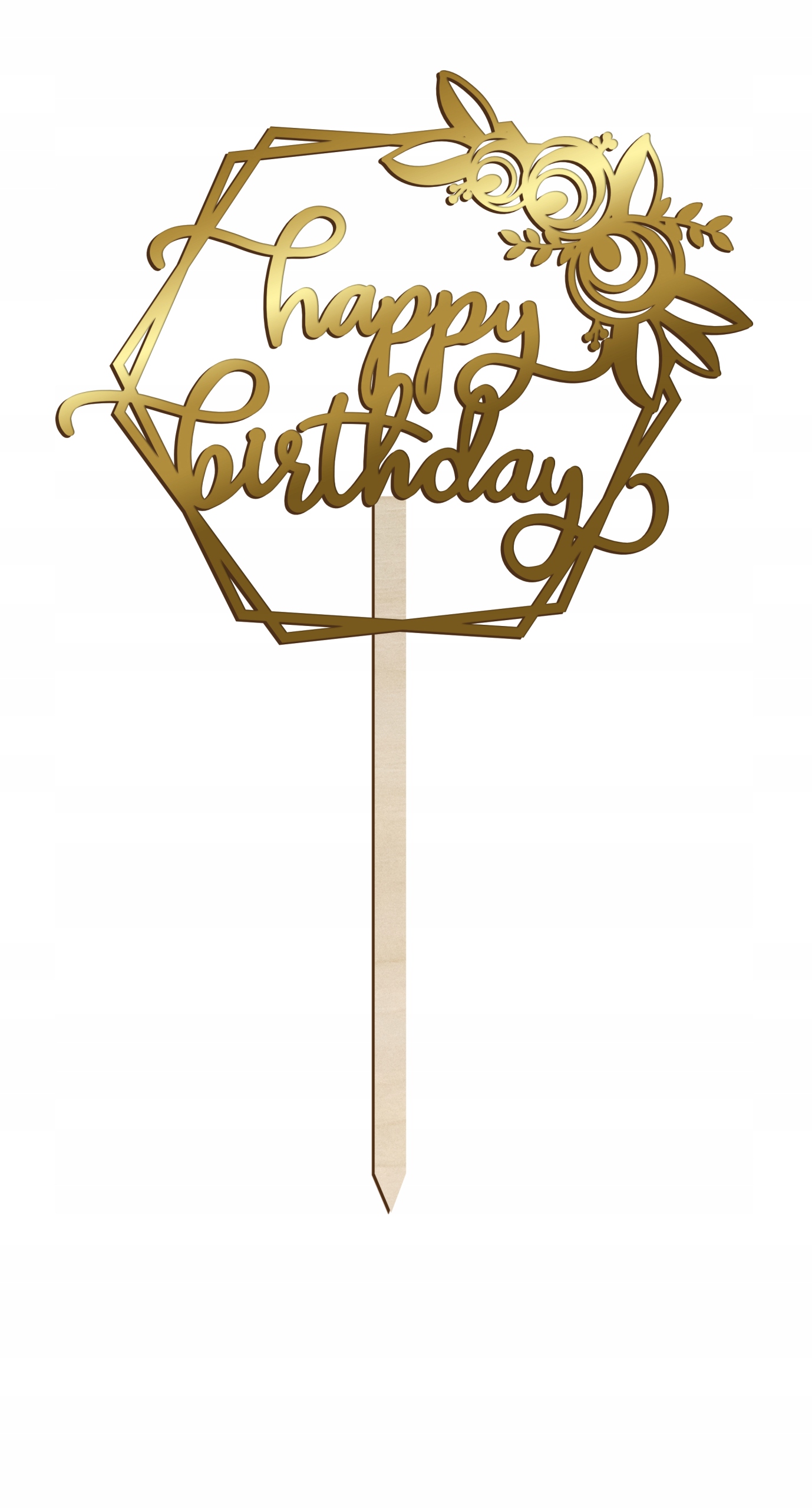 

Topper Urodzinowy Happy Birthday Złoty
