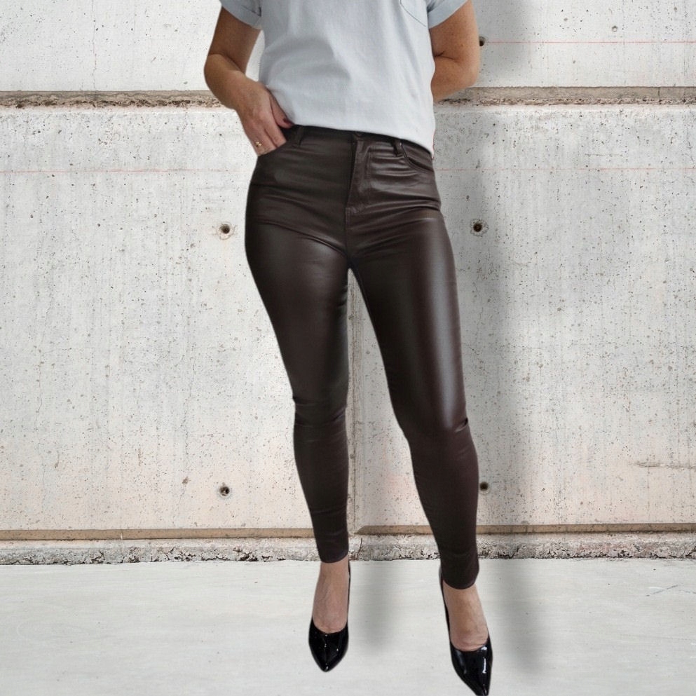 Spodnie Woskowane Skórka Plus Size Kolekcja całoroczna