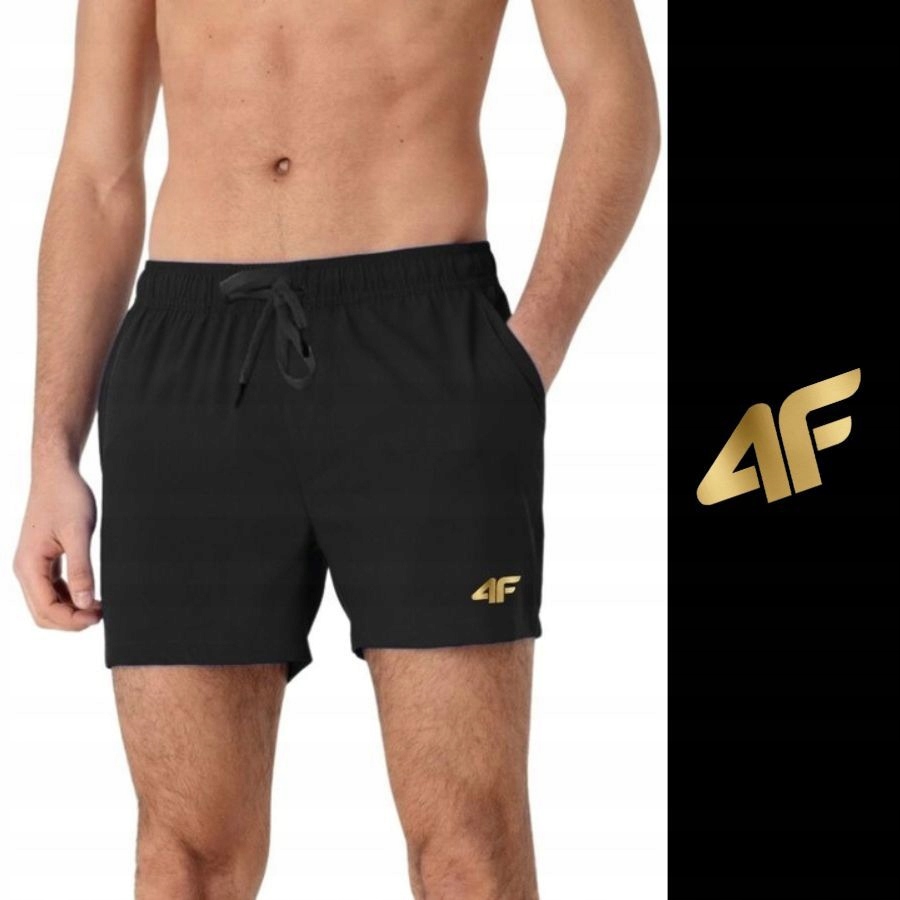 SPODENKI MĘSKIE 4F SZORTY KĄPIELÓWKI SPORTOWE NA BASEN METALICZNE LOGO