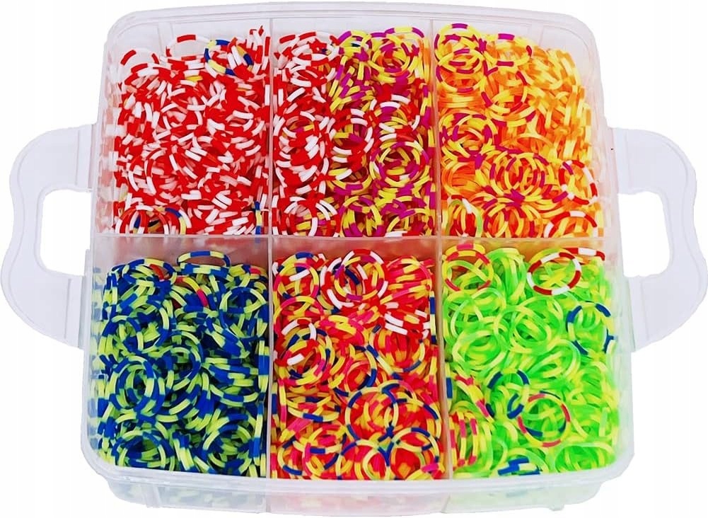 GUMKI DO ROBIENIA BRANSOLETEK W KUFERKU DUŻY ZESTAW 4500 szt Kuferek XXL Płeć chłopcy dziewczynki