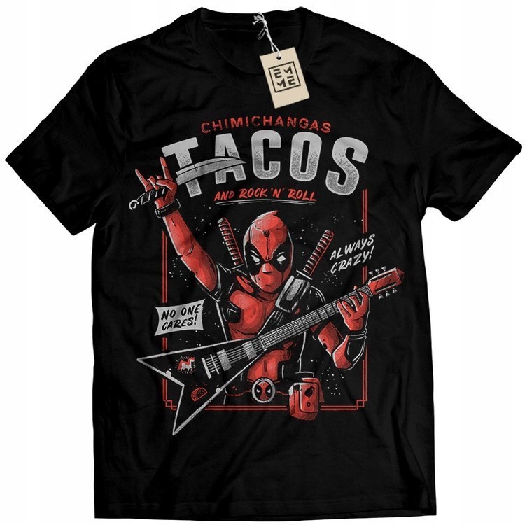 

Koszulka Męska Deadpool Tacos Rock L