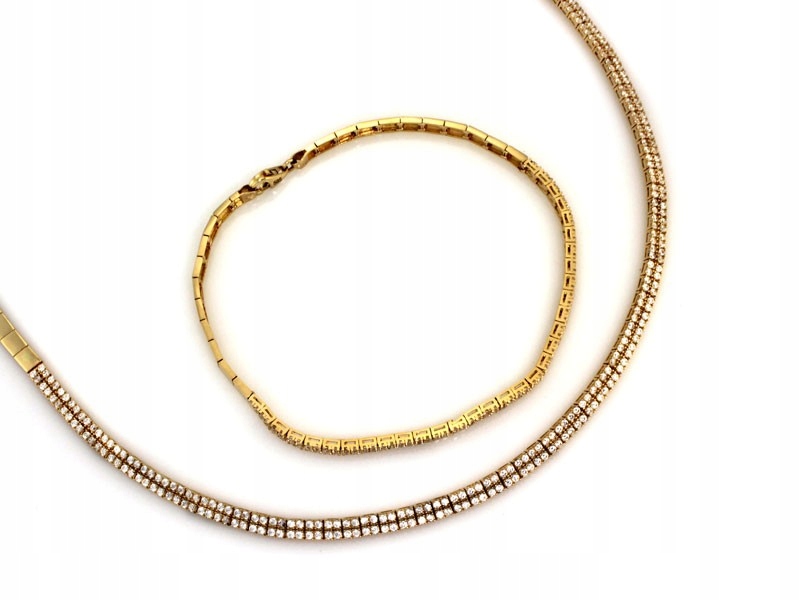 Sada šperků ze žlutého zlata 585 zdobená zirkony 18.11 g jako dárek