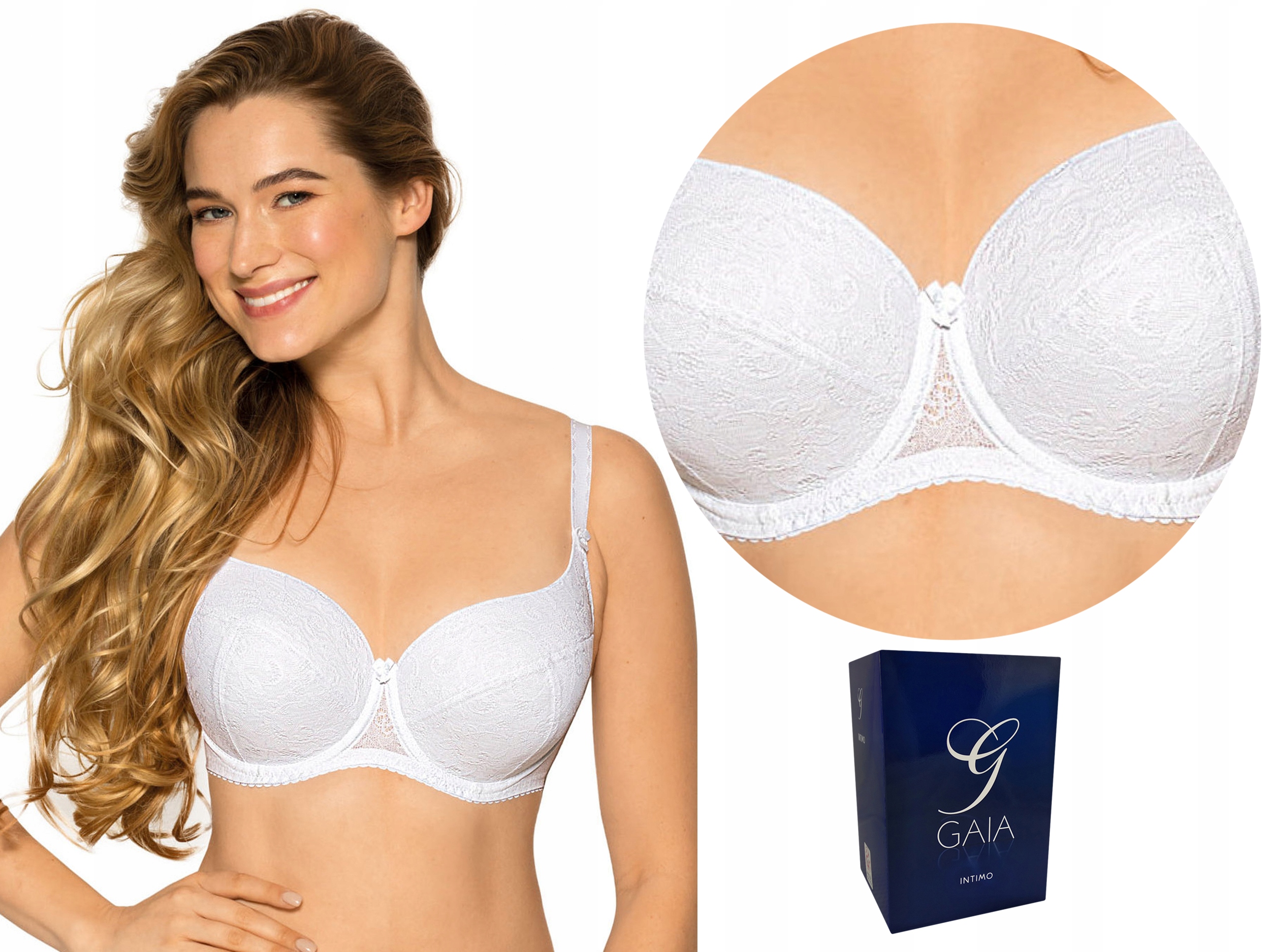 

Biustonosz full cup, Gaia Micaela 758, Biały, 75H
