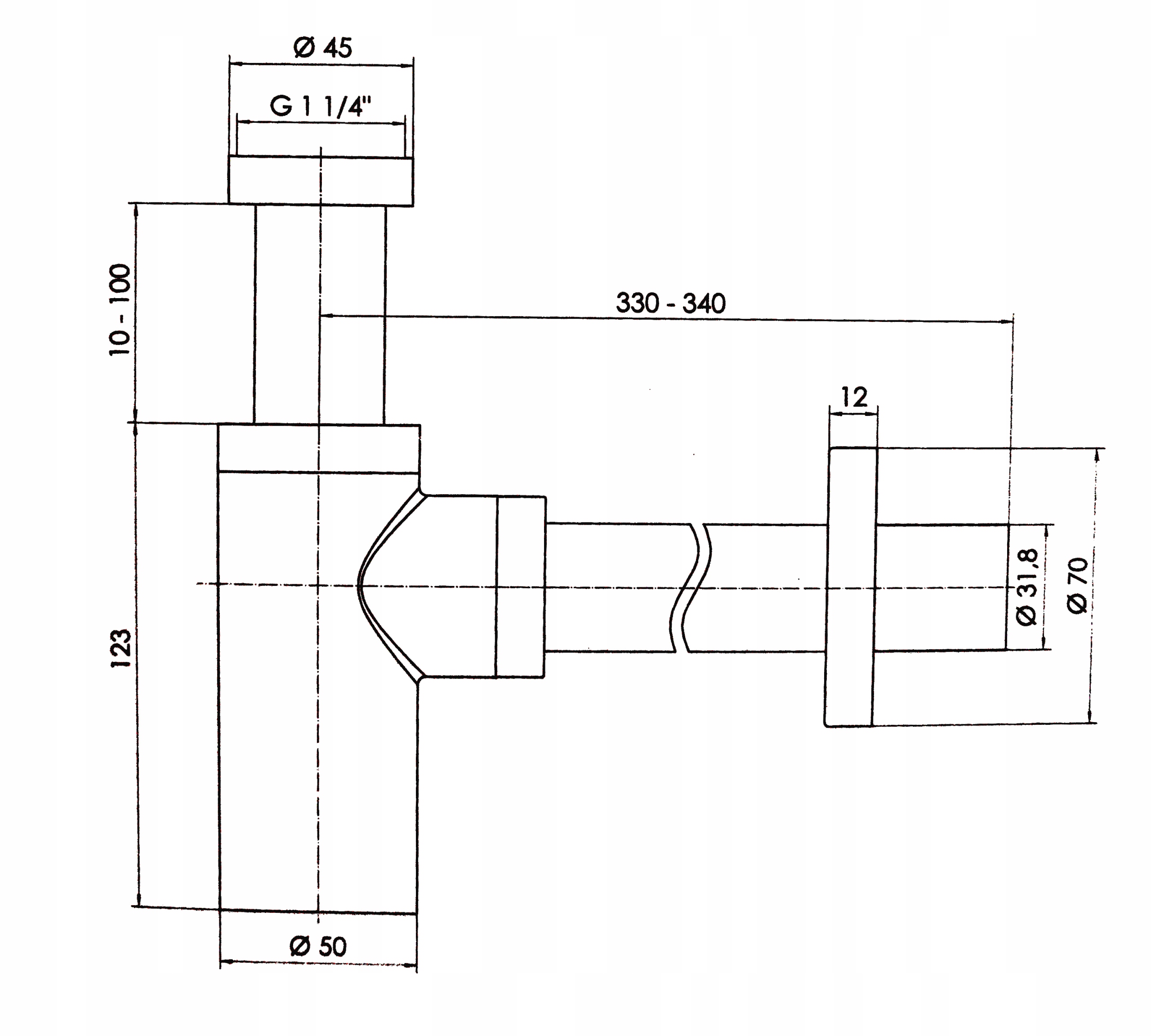 Syfon umywalkowy butelkowy mosiężny złoty Marka Instadrain