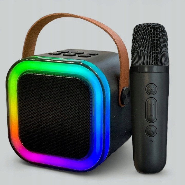 GŁOŚNIK BLUETOOTH PRZENOŚNY ZESTAW KARAOKE RGB 2 MIKROFONY USB SD MINI JACK Minimalny wiek dziecka 3