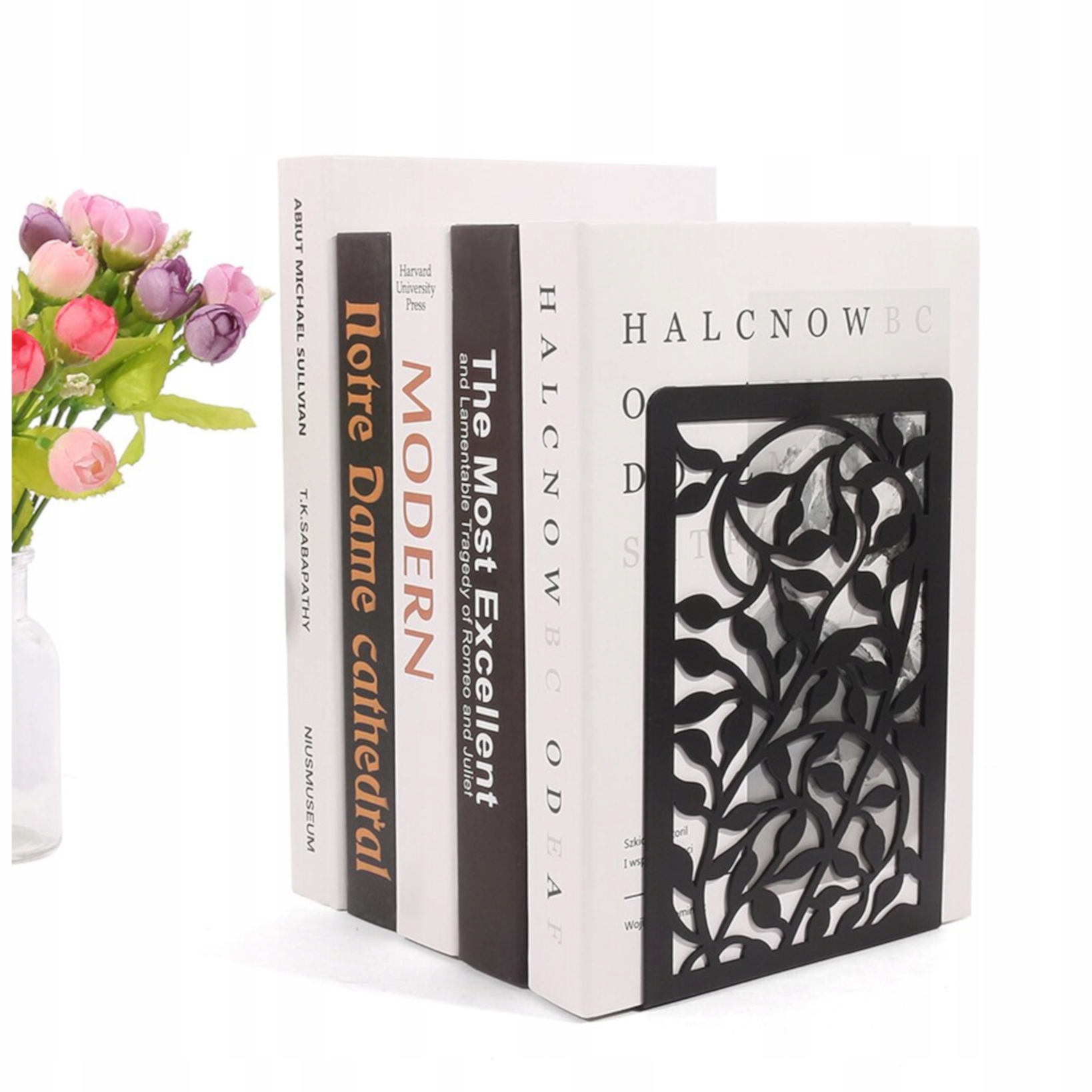 4 x PODPÓRKA DO KSIĄŻEK ANTYPOŚLIZGOWA METALOWA CZARNA PODPÓRKI STOJAK Kod producenta PODPÓRKI DO KSIĄŻEK WZÓR LIŚCIE