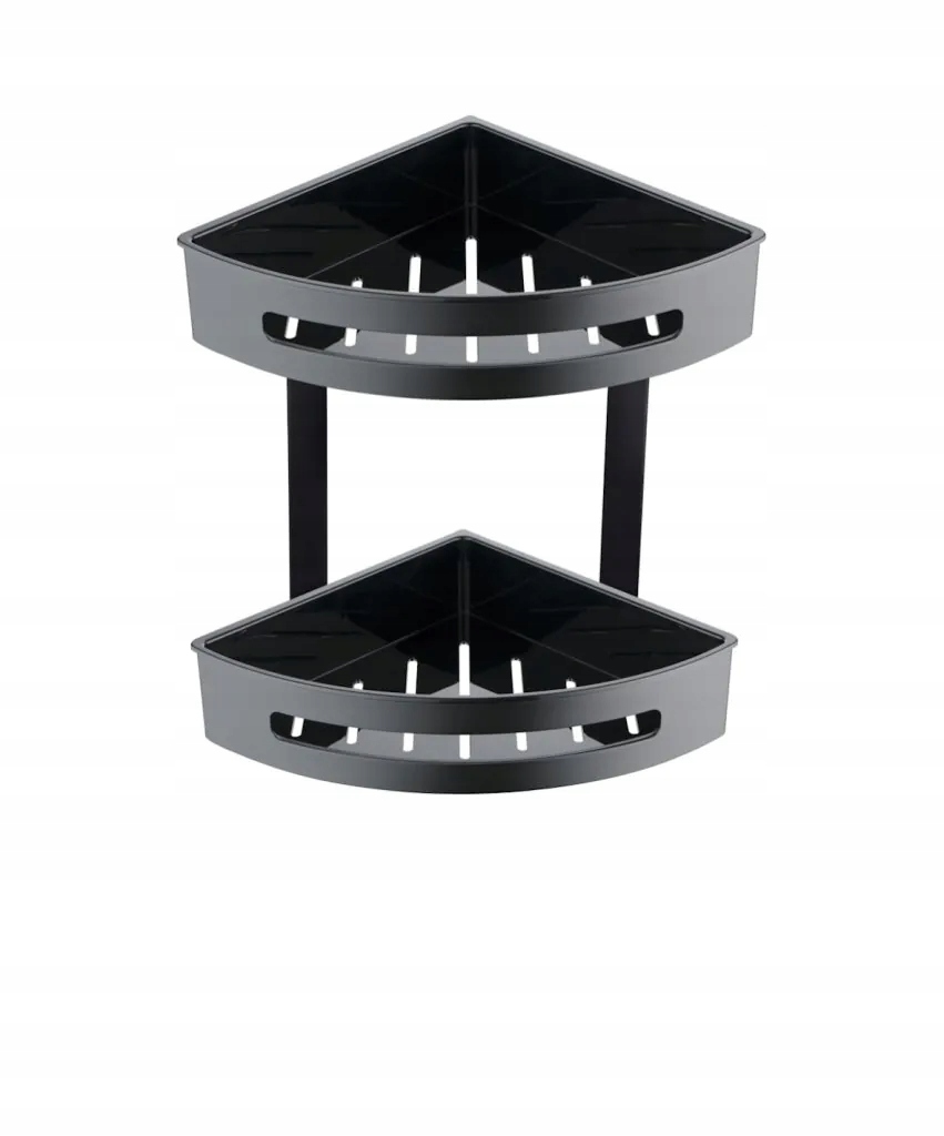 Rohová polica pod sprchu, dvojitá, čierna Stella 16.072-BB