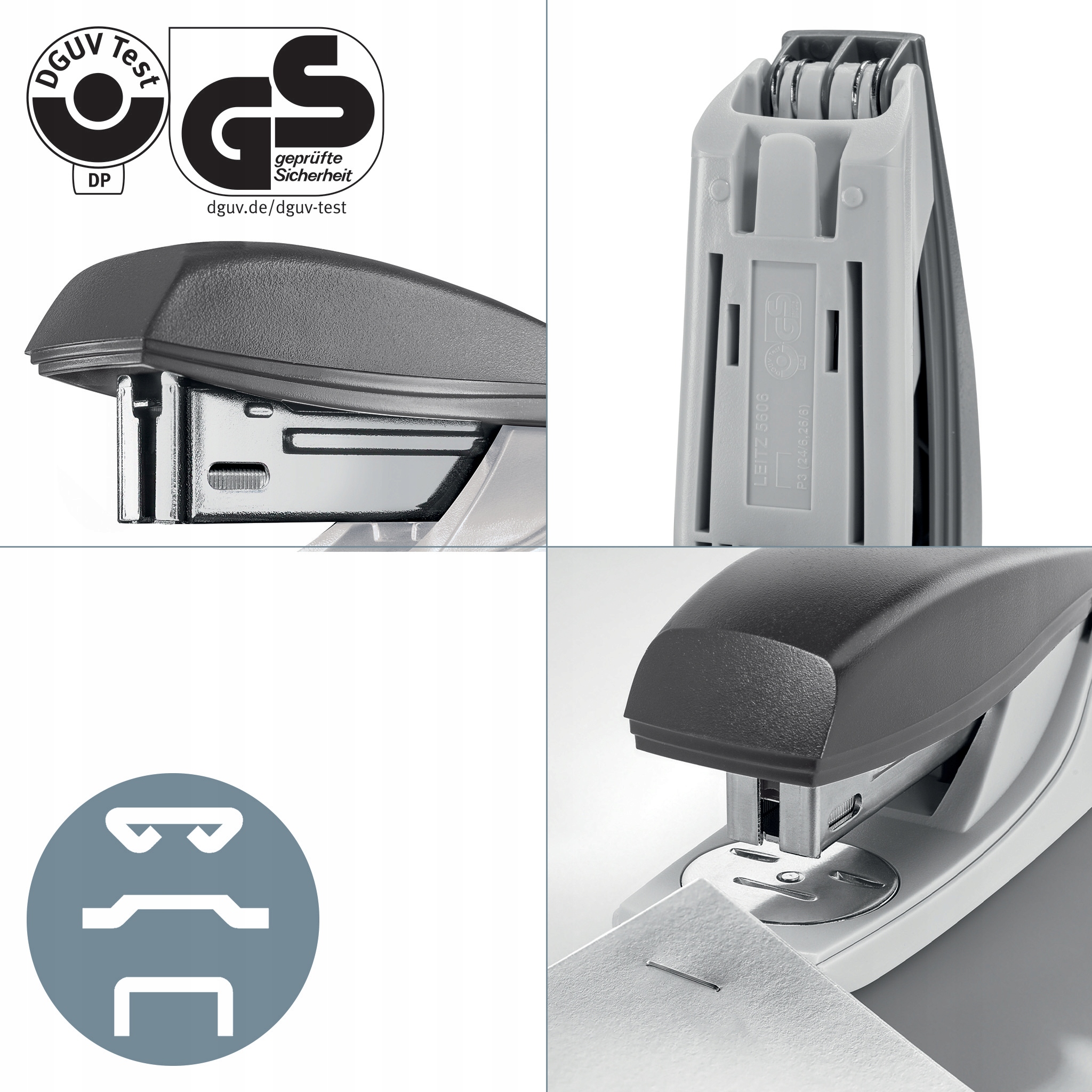 Zszywacz Leitz NeXXt Recycle, mały, niebieski, 25 kartek 56060035 Rodzaj Biurowy