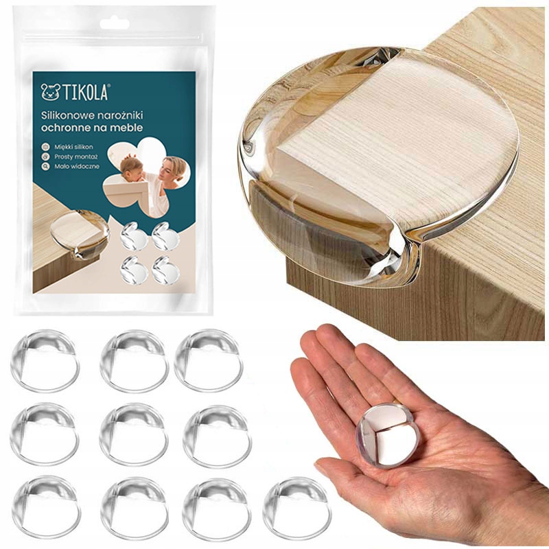 ZABEZPIECZENIA OSŁONA NA NAROŻNIKI ROGI KANTY MEBLE STÓŁ SILIKONOWE OKRĄGŁE