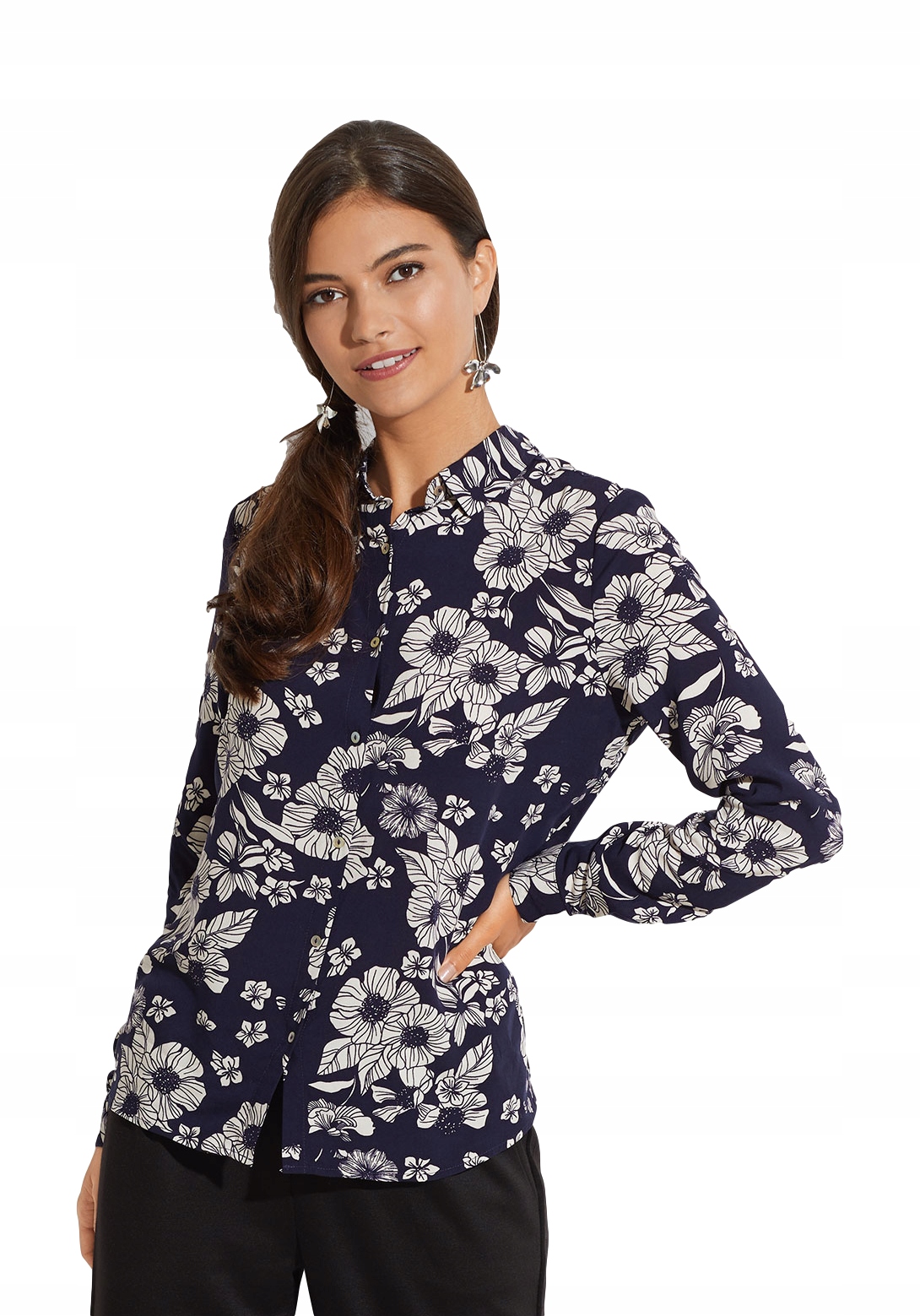 

Koszula Bluzka Damska elegancka Kwiaty *L