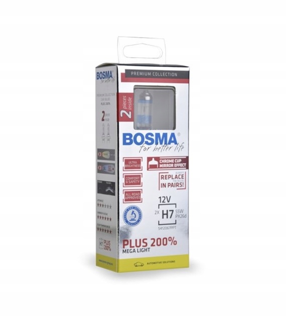 Żarówka Bosma H7 55 W +200% kpl 2szt