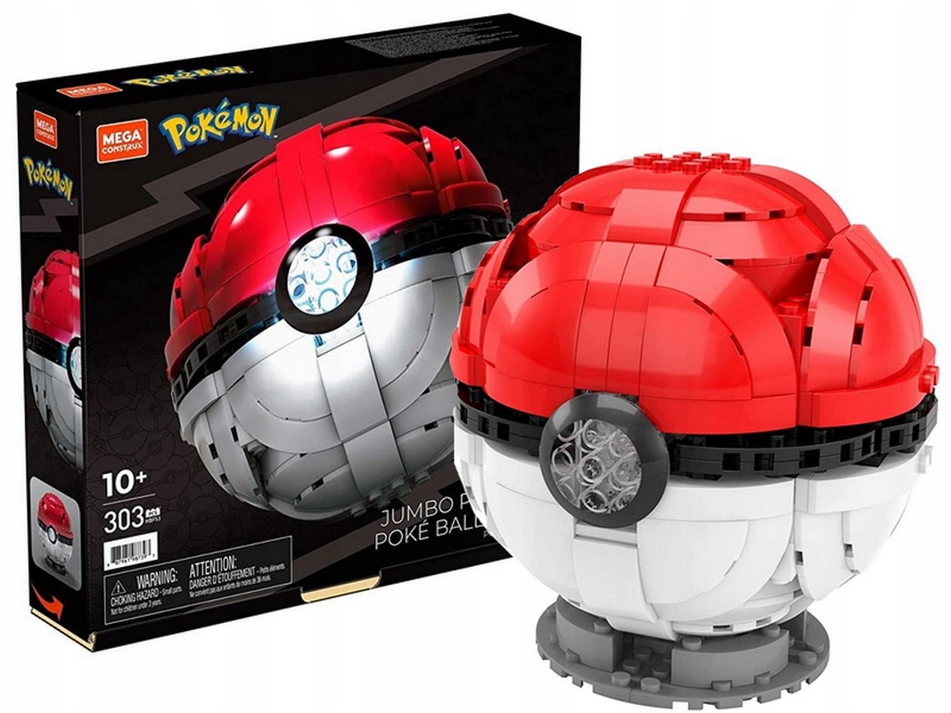 KLOCKI POKEMON PODŚWIETLANY POKEBALL 303 ELEMENTY