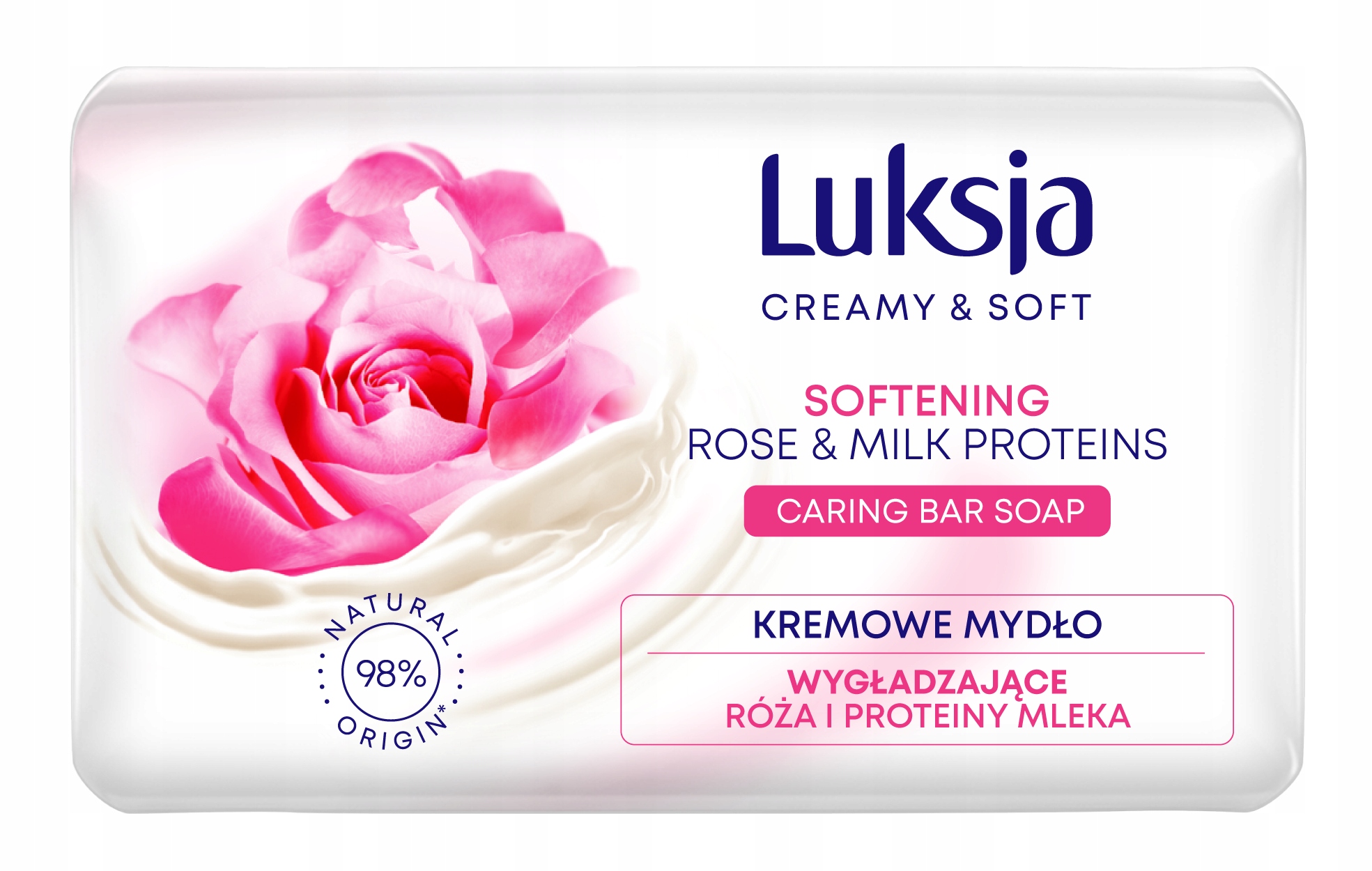 

Mydło w kostce wygładzające 90g Róża Mleko Luksja