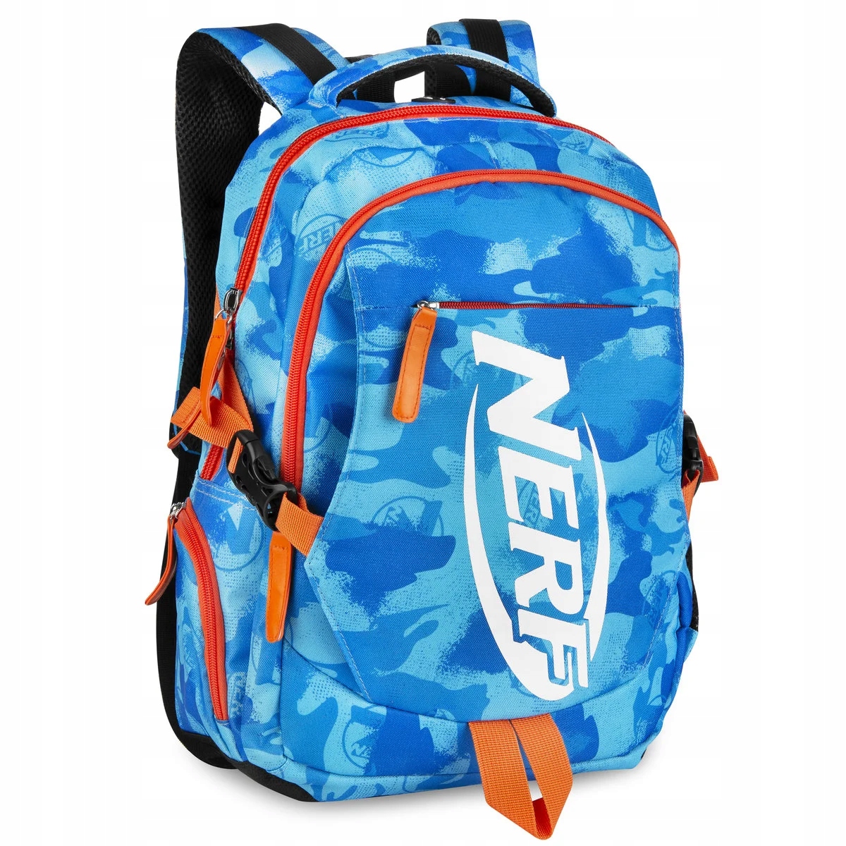 Spokey Nerf Plecak Szkolny Niebieski Kamuflaż Mocy! Pojemny 26L