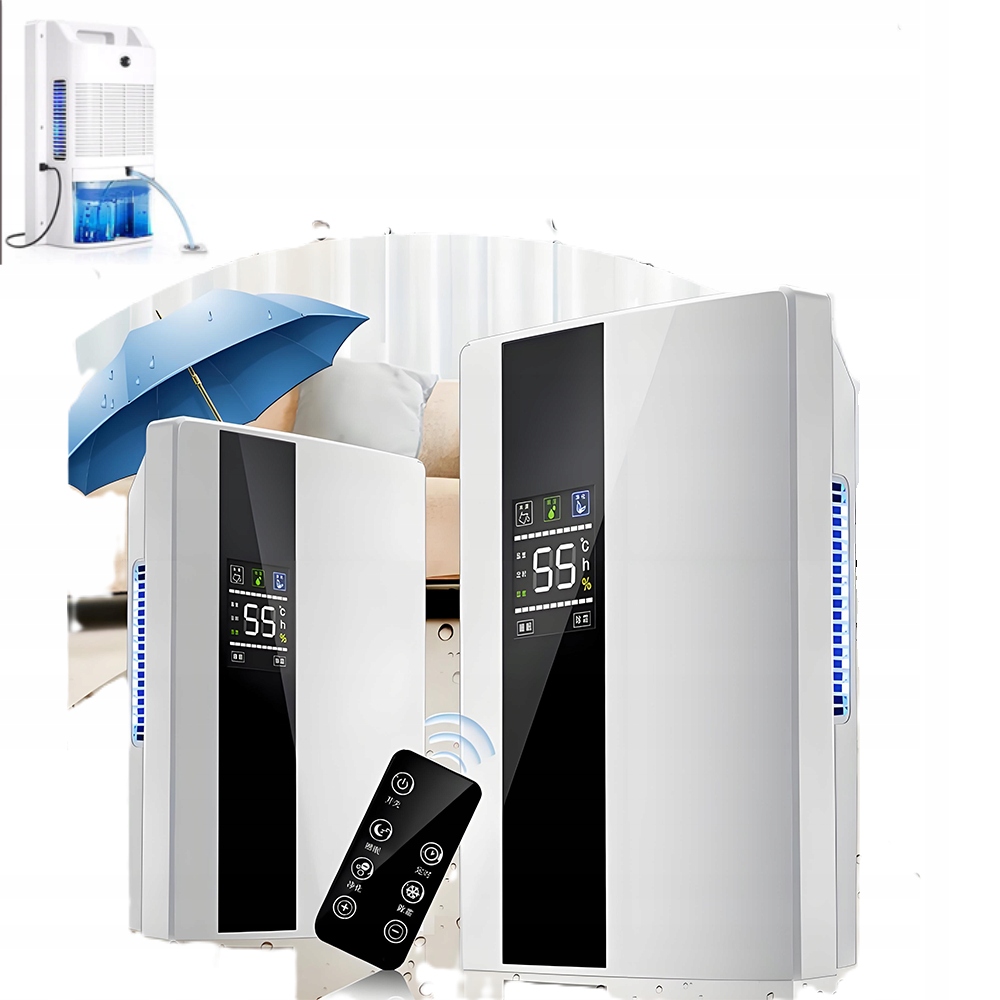Velký Odvlhčovač Vzduchu S 2,2L Nádrží, Čistička Vzduchu A Dálkové Ovládání