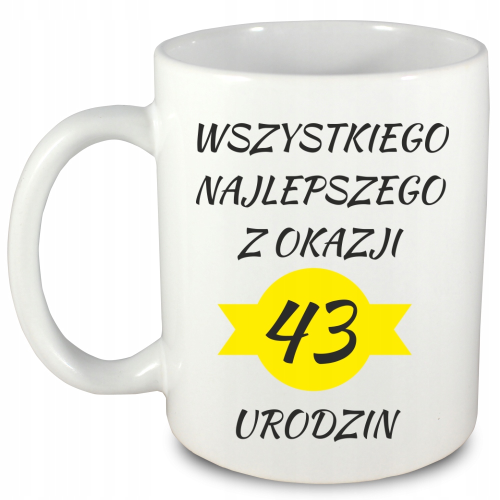 

Kubek na 43 urodziny imię, wersja 1