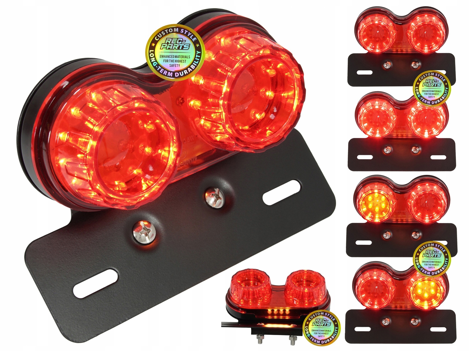 Zadná Led lampa 4v1 Univerzálna motocyklová Stop Smery Pozícia Tabuľa
