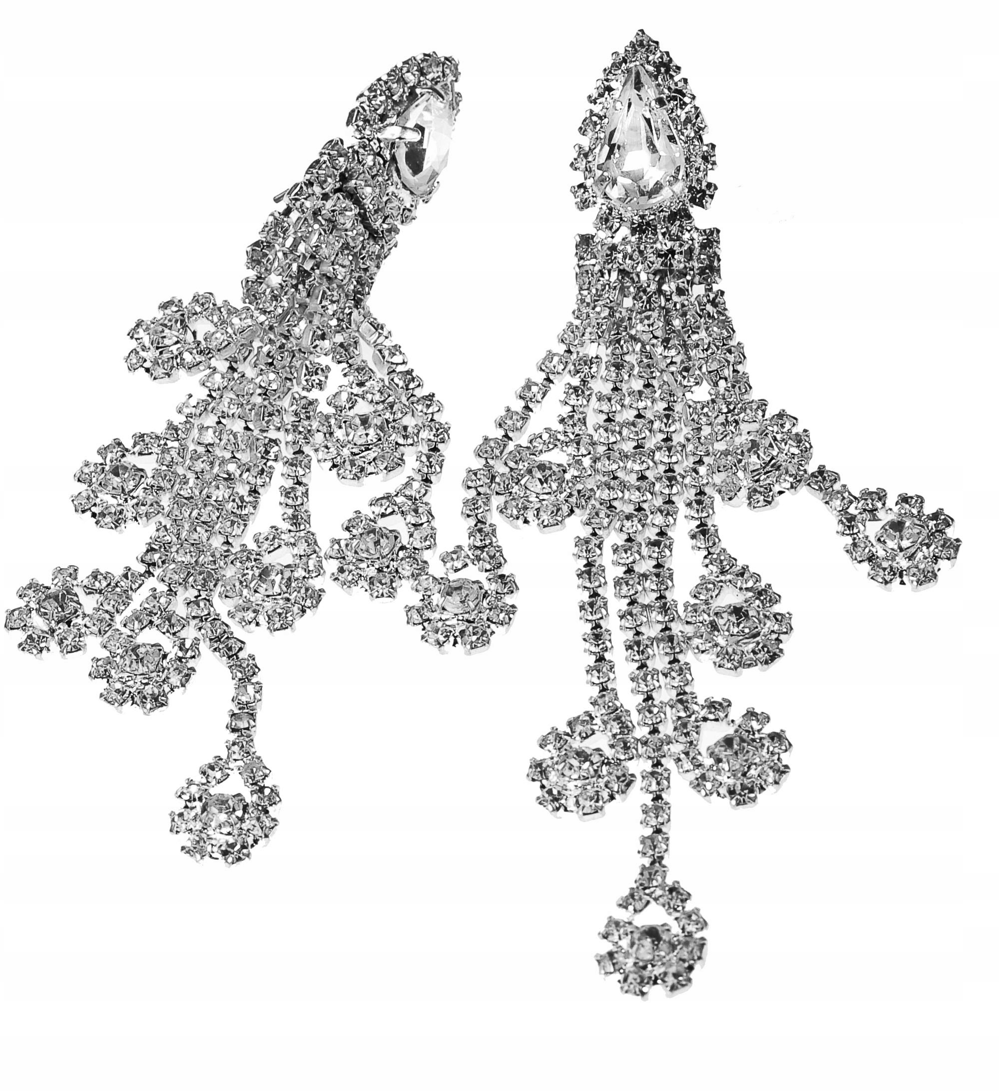 Stříbrné Náušnice S Visacími Zirkony Swarovski Svatební