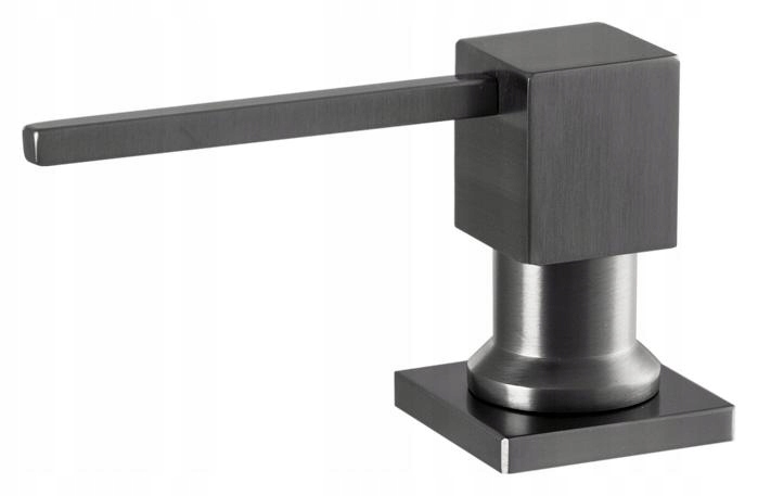 Dávkovač Do Dřezu Čtvercový Gun Grey Metalik Mosazný Tekutý Mýdlo