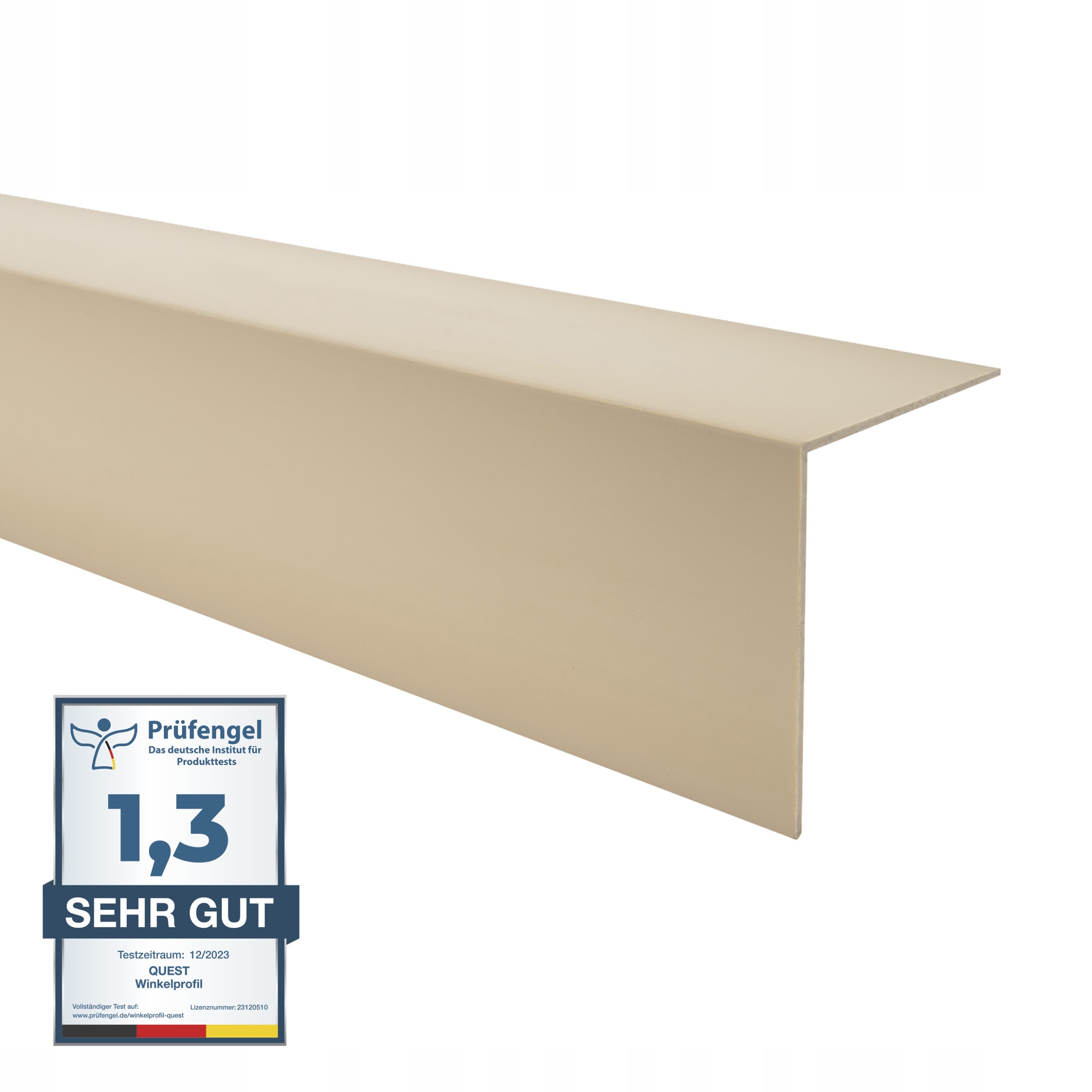 Tvrdý uholník z Pvc, dekoratívny uhlový profil 40X40, béžový, 2 m