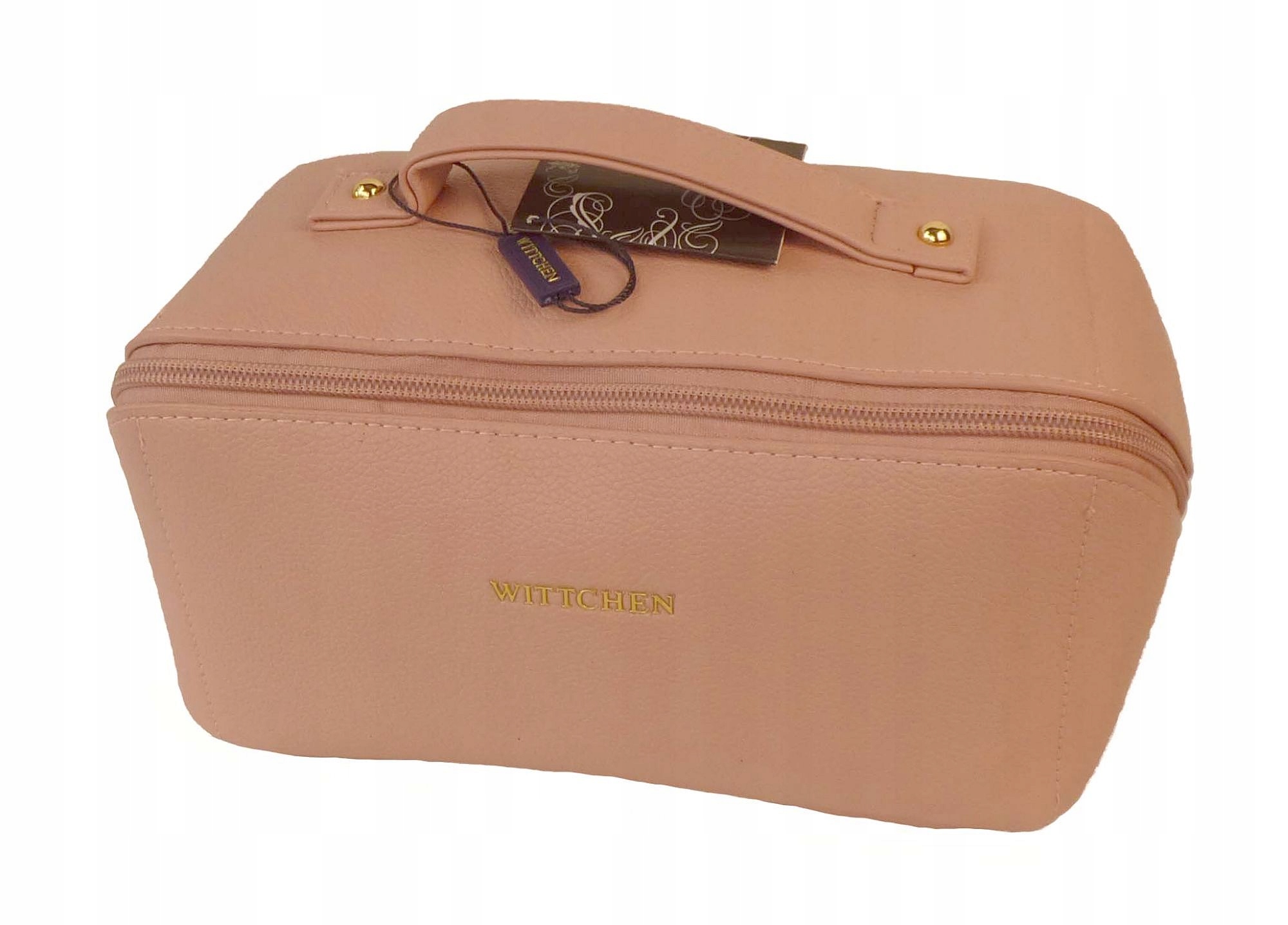 Wittchen 100-4Y-920-P kosmetyczka róż pudrowy skórzana na suwak