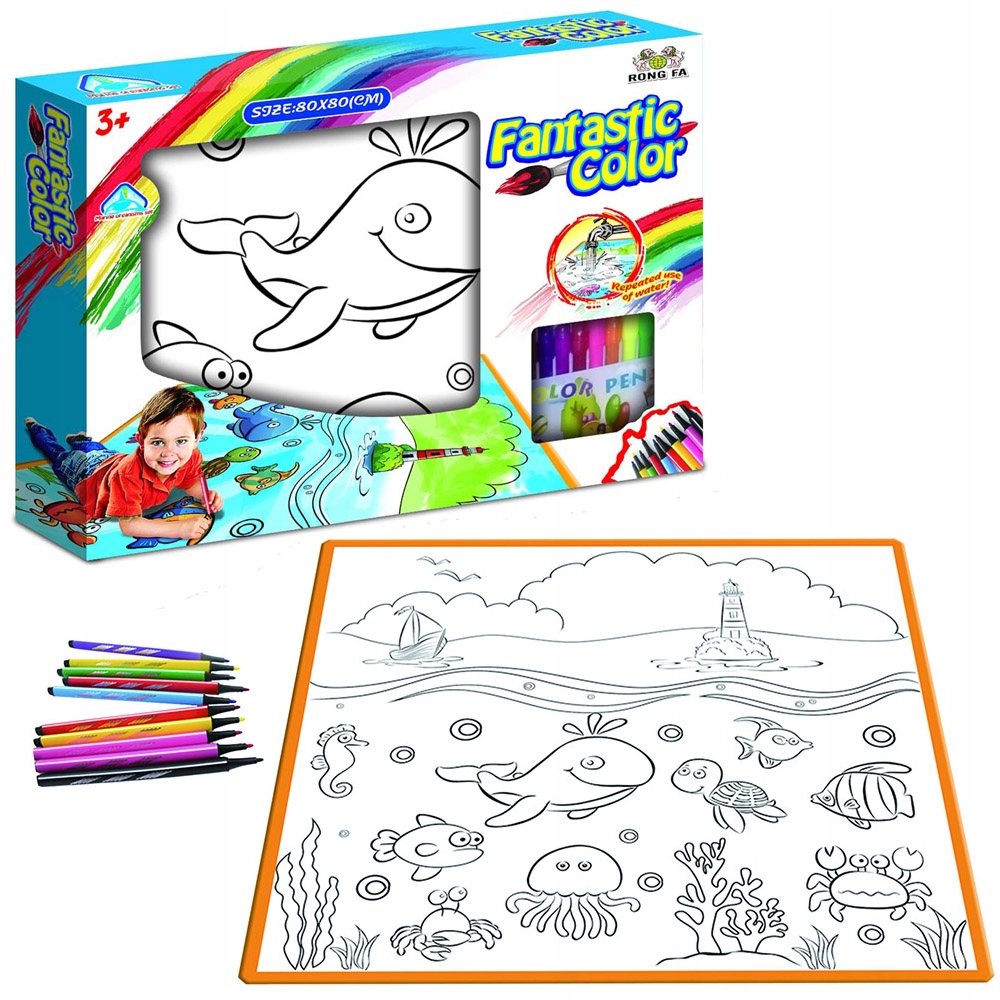 

Mata zmywalna Wodna do Kolorowanka rybki XL Pisaki