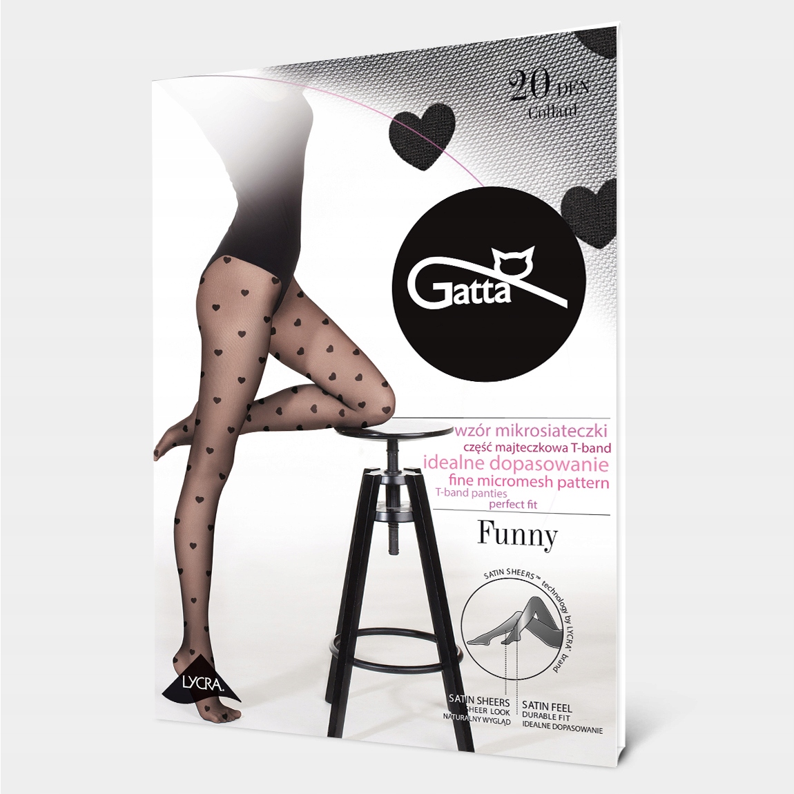 

Gatta Funny 08 Rajstopy kabaretki wz.serduszka,2-S