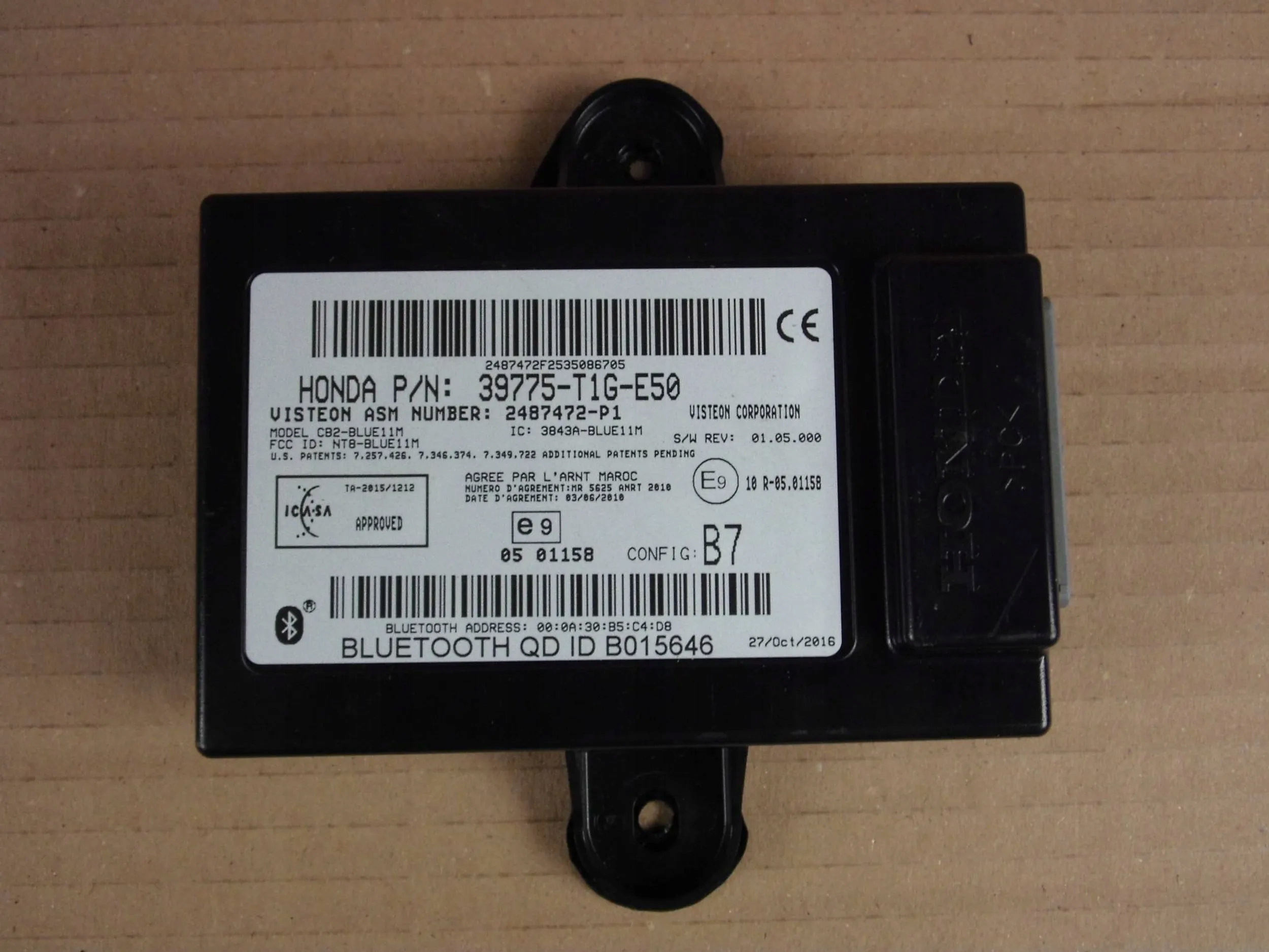 HONDA CRV IV MODULE BLUETOOTH 39775T1GE50