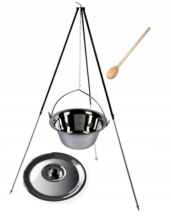 Teleskopický Stojan 100/180 nerezový kotlík 6 l víko na oheň