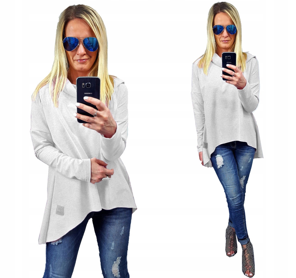 

Asymetryczna Tunika Bluza Sukienka Komin Kaptur XL
