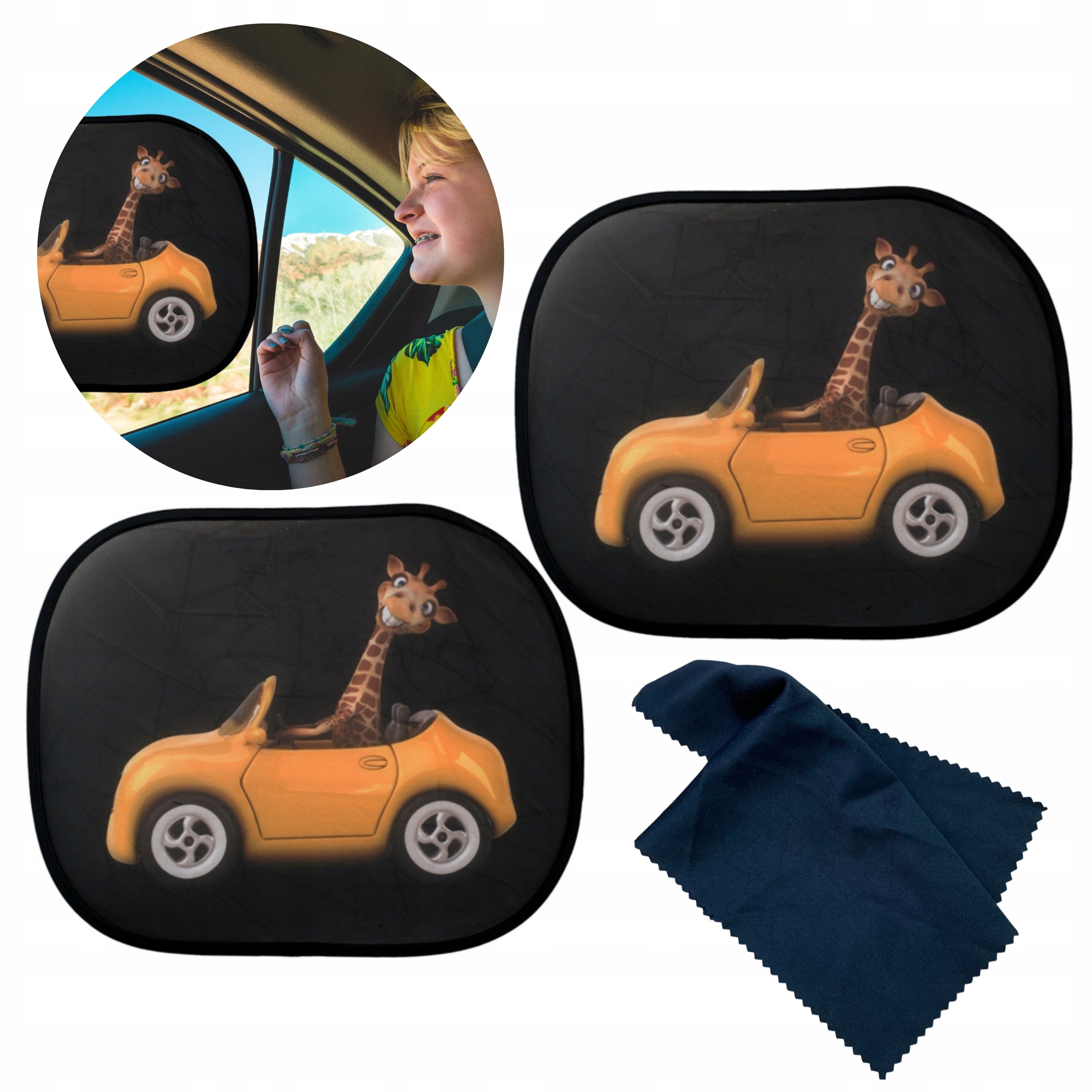 OSŁONA PRZECIWSŁONECZNA DLA DZIECI DO SAMOCHODU NA BOCZNĄ SZYBĘ OKNA 2 SZT