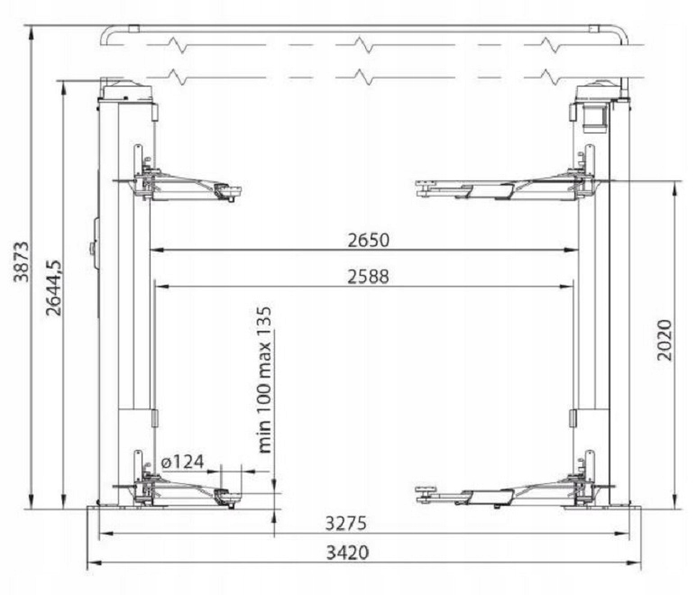Ravaglioli podnośnik 2-kolumnowy KPN349WELIK Italy Udźwig 4.2 kg
