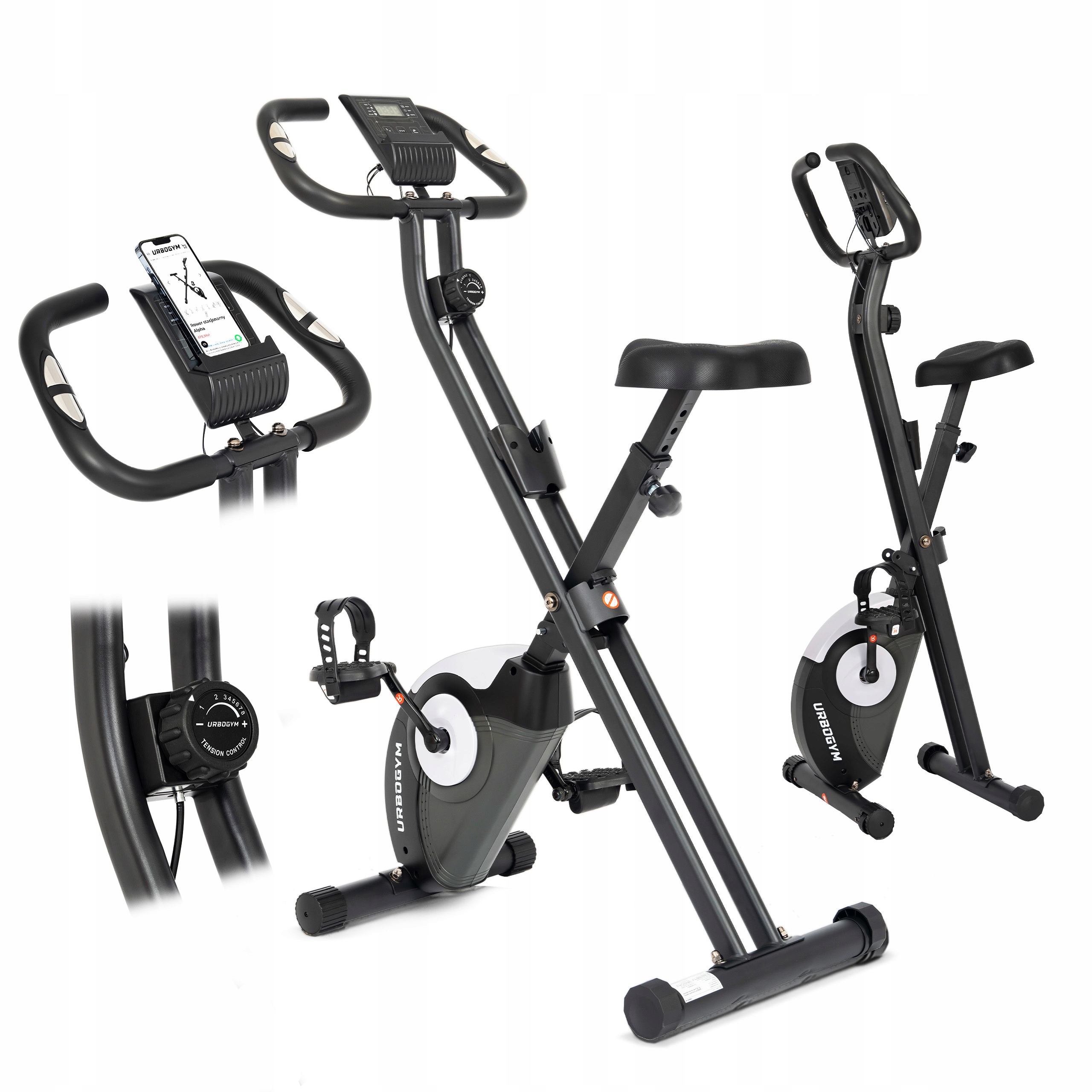 Rower treningowy magnetyczny pionowy składany domowy do ćwiczeń Alpha