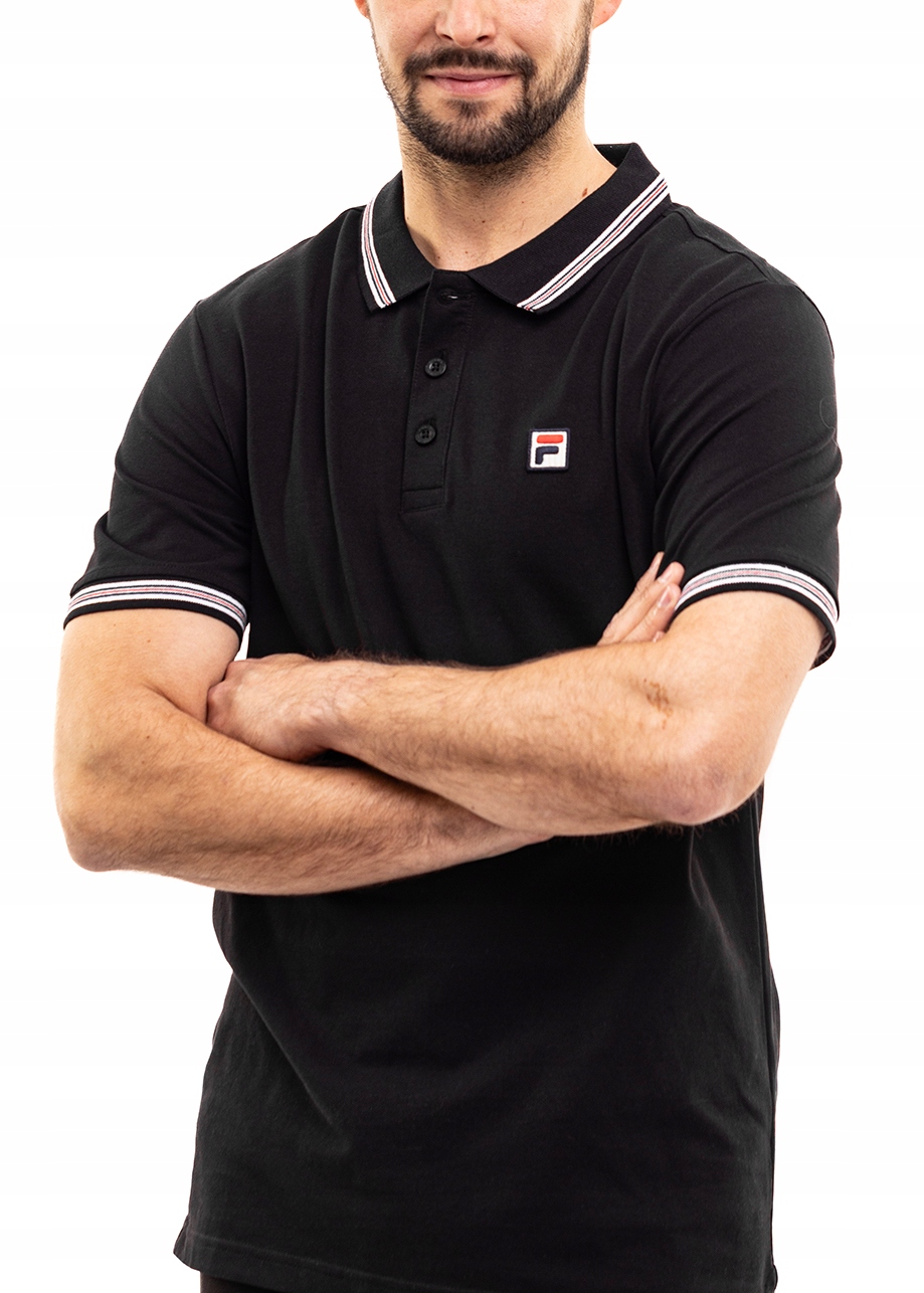 Tričko Pánské Polo Fila Tričko Polní košile Černá Sportovní Bavlna XL