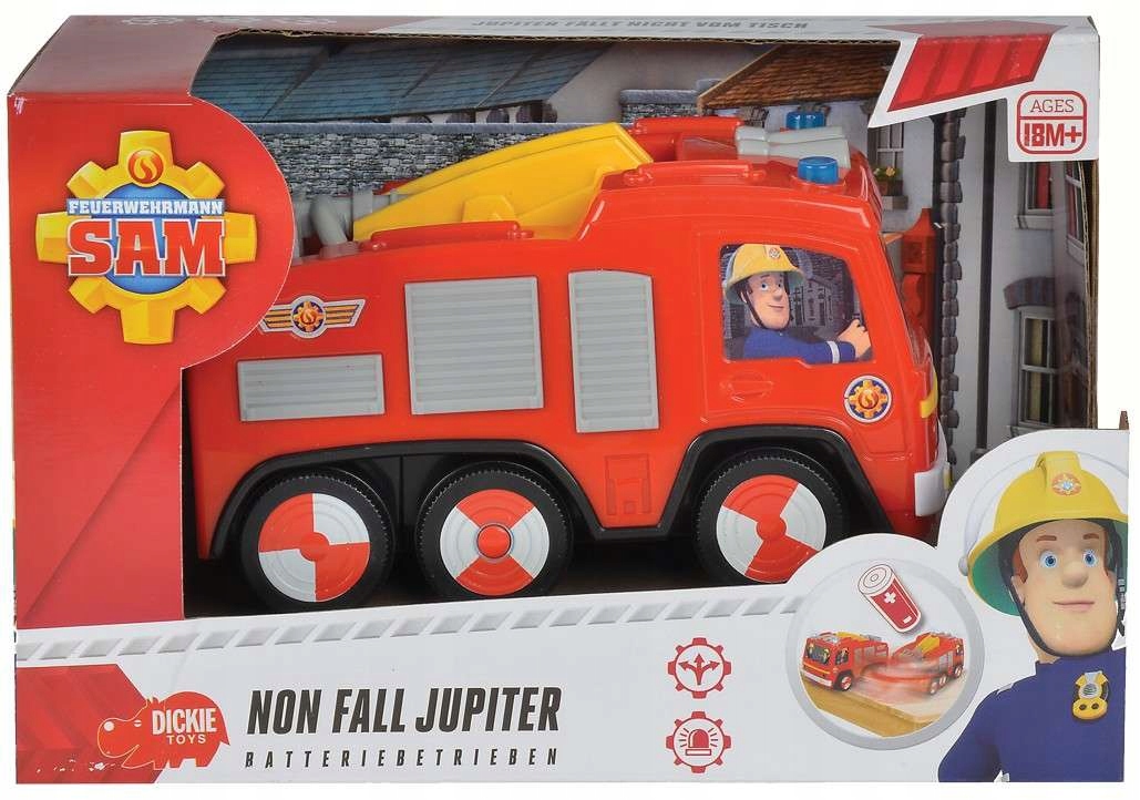 STRAŻAK SAM POJAZD JUPITER WÓZ STRAŻACKI Z CZUJKĄ ŚWIATŁO Marka Dickie Toys