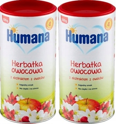HUMANA HERBATKA OWOCOWA PO 8 MIESIĄCU 200g x2 2PAK Forma granulowana