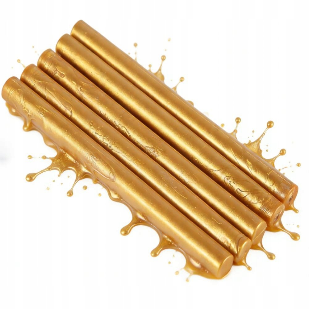 LAK WOSK DO PIECZĘCI DO KORKÓW PIECZĘCI LISTÓW STEMPLI ZŁOTY 63G 5 SZT.