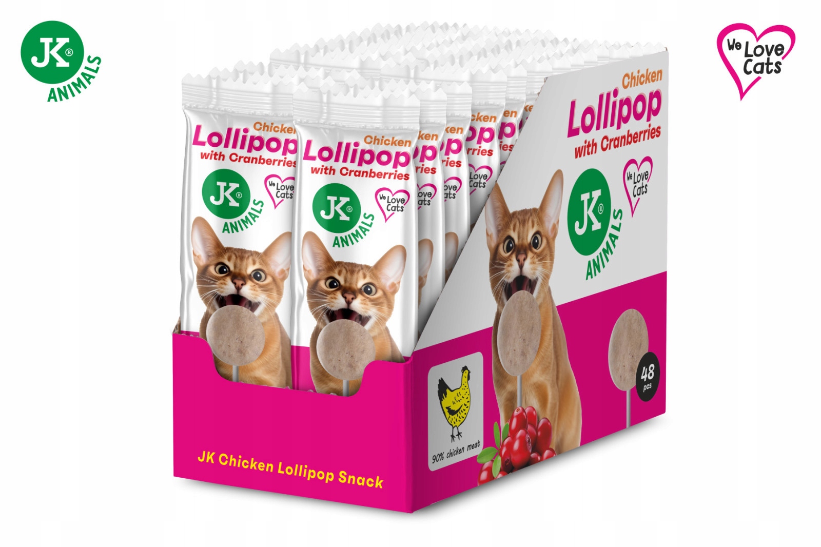 Jk Animals Lollipop lízátko s brusinkami 48 ks Pamlsek Pro Kočky