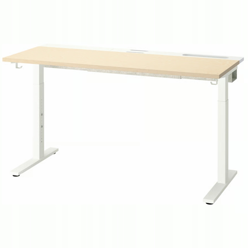 Ikea Mittzon Písací stôl, dyha brezová/biela, 140 x 60 cm