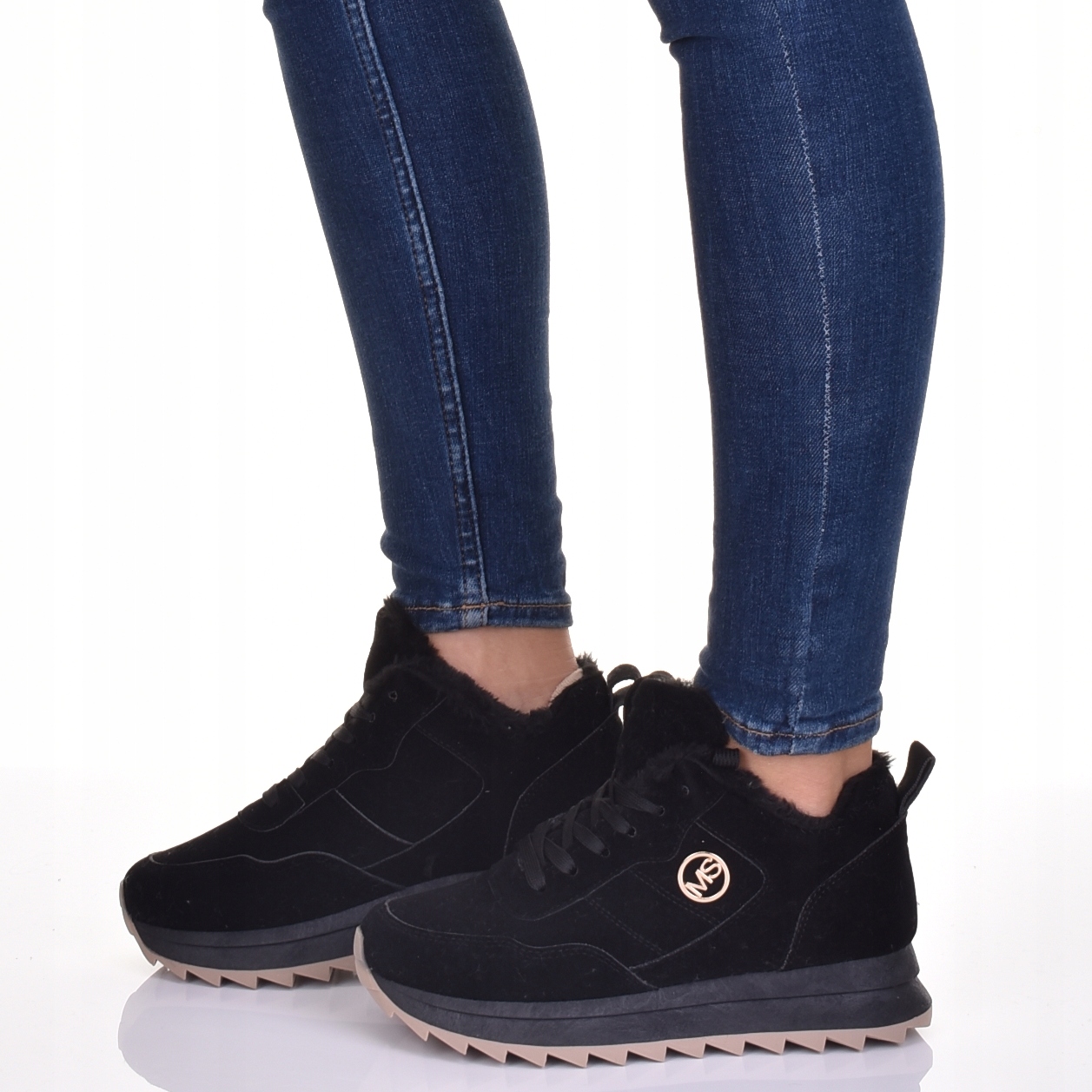 ŚNIEGOWCE DAMSKIE OCIEPLANE BUTY ZIMOWE MODNE NISKIE FUTERKO Oryginalne opakowanie producenta pudełko