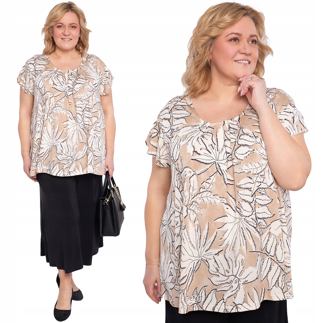 Béžová tunika s vzory 46/48