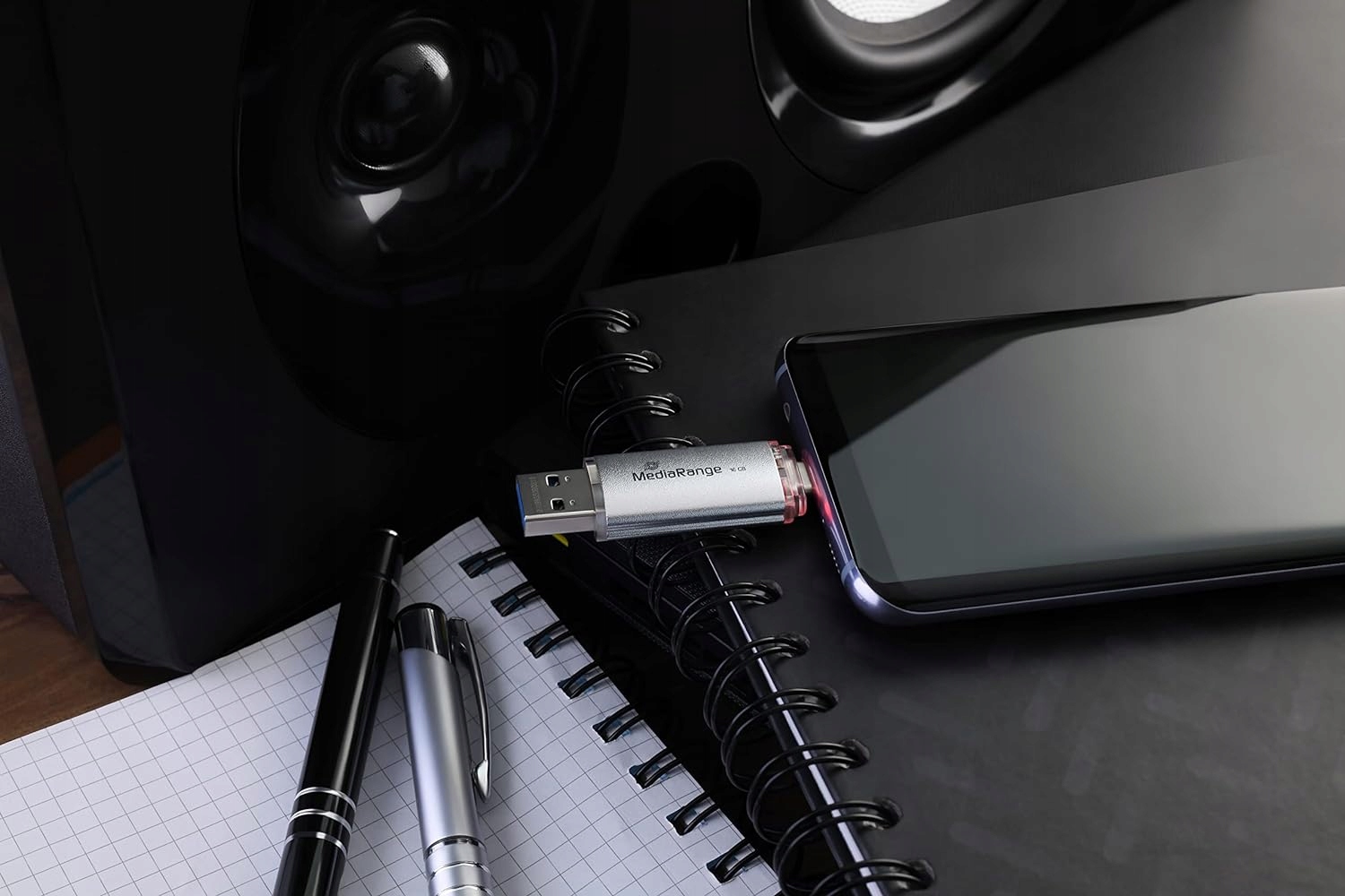 3X PENDRIVE USB-C 32GB DO SMARTFONA ANDROID IPHONE USB-A ZATYCZKI METALOWY Marka MediaRange