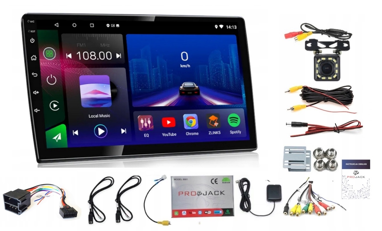 2DIN Navigace Rádio 10 Palců Gps Android Auto Carplay Wifi Usb 2GB 64GB