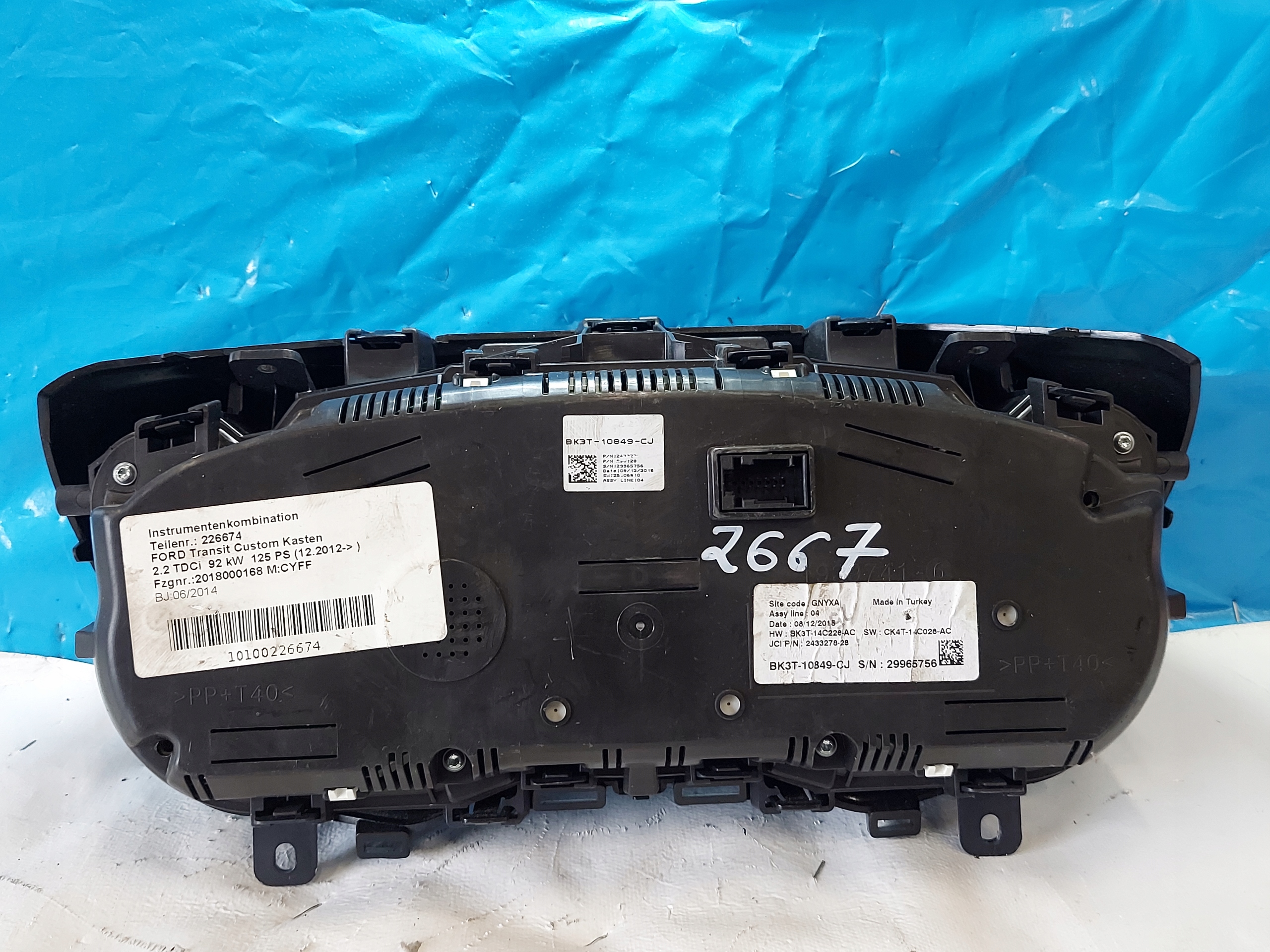 dials clock FORD TRANSIT 2.2 TDCI BK3T10849CJ