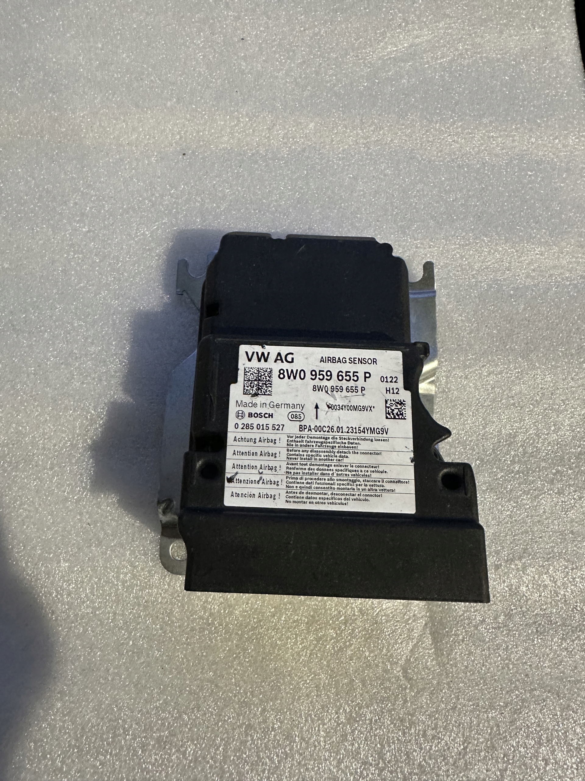 MODUŁ SENSOR AIRBAG AUDI 8W0959655P