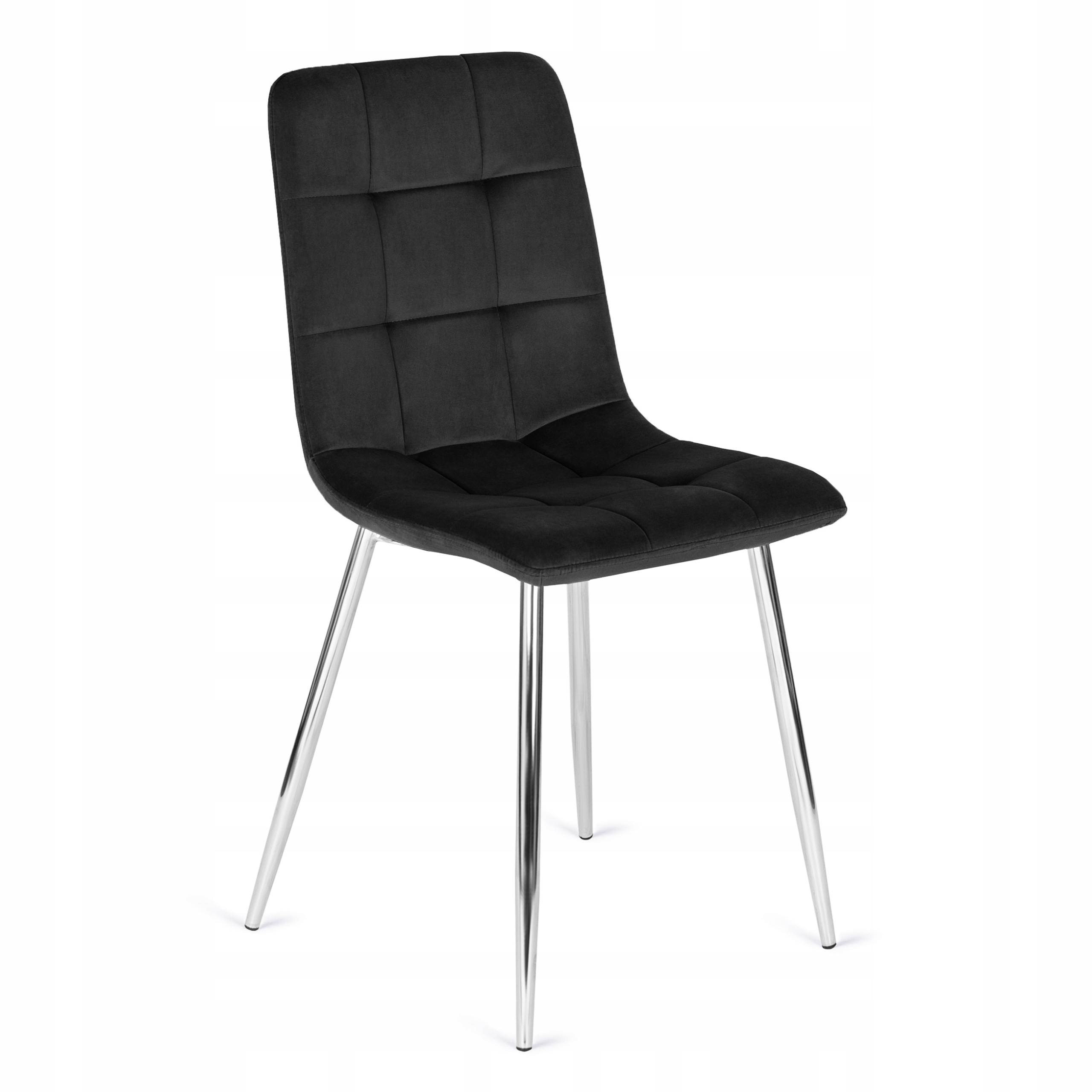 Čalouněné prošívané kuchyňské křeslo do jídelny Velurové, černé Cesar