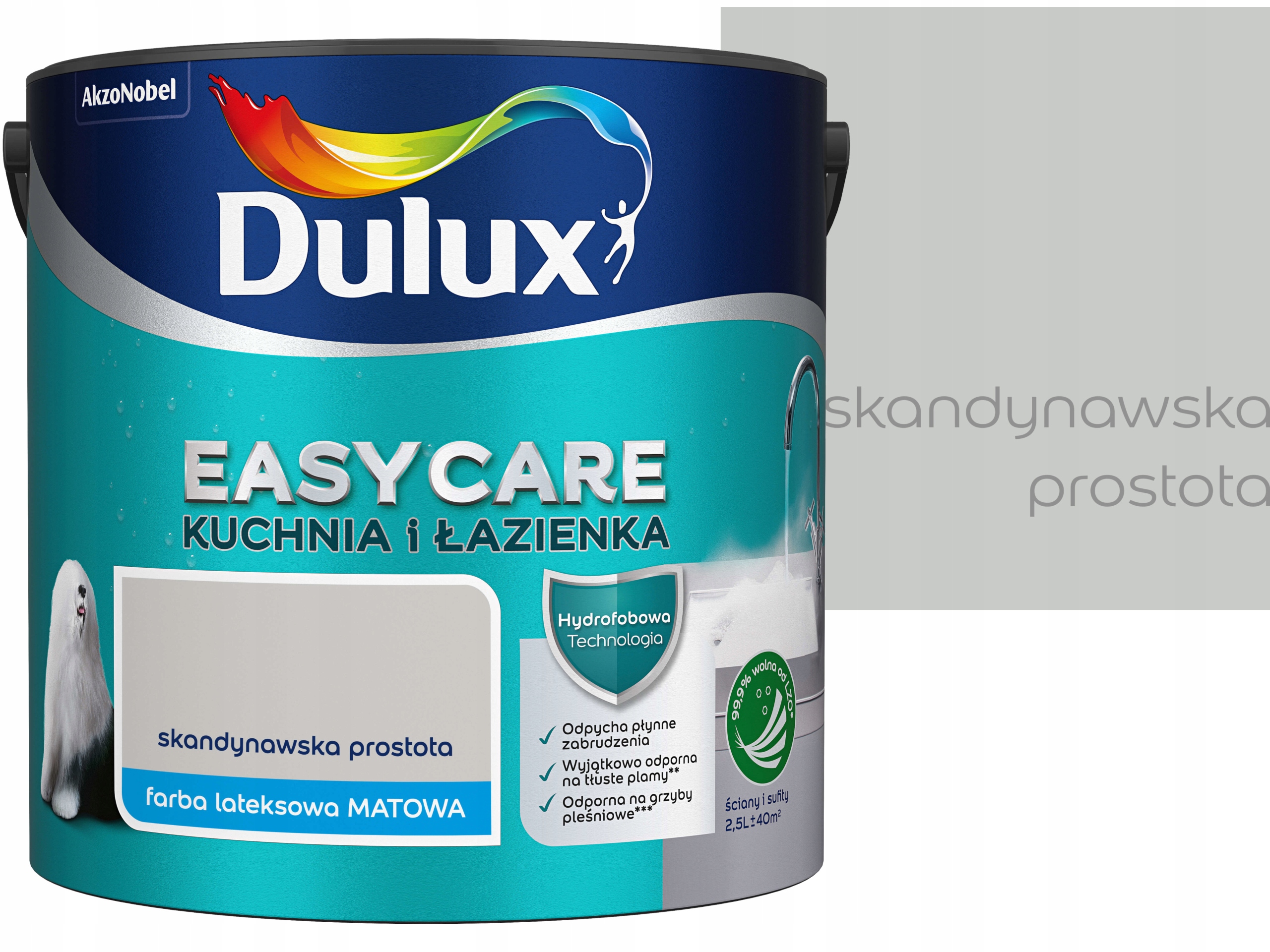 Farba Do Kuchni i Łazienki Dulux EasyCare Skandynawska prostota mat 2,5l